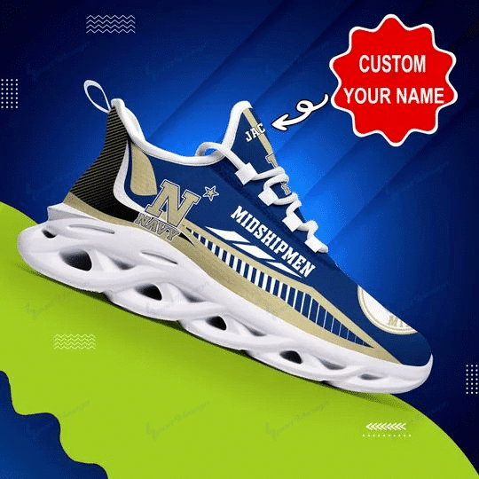 Navy Midshipmen Max Soul YZ Running Sneakers 431 - Famjoys Navy Midshipmen Max Soul YZ Running Sneakers 431 - Famjoys