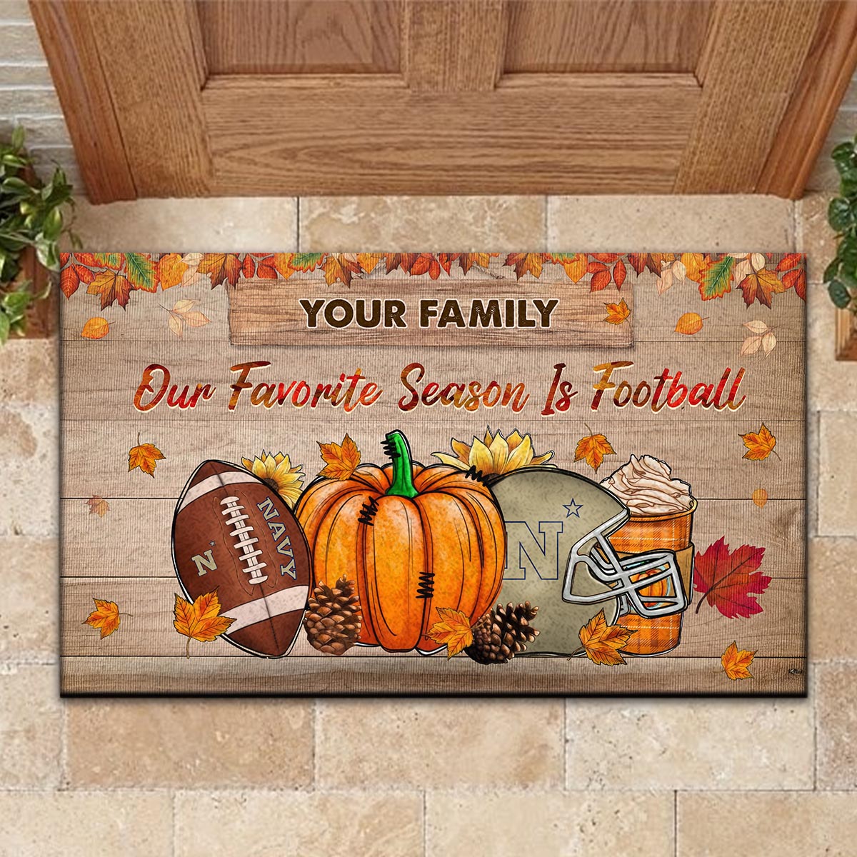 Navy Midshipmen Our Favorite Season is Football Doormat - Famjoys Navy Midshipmen Our Favorite Season is Football Doormat - Famjoys