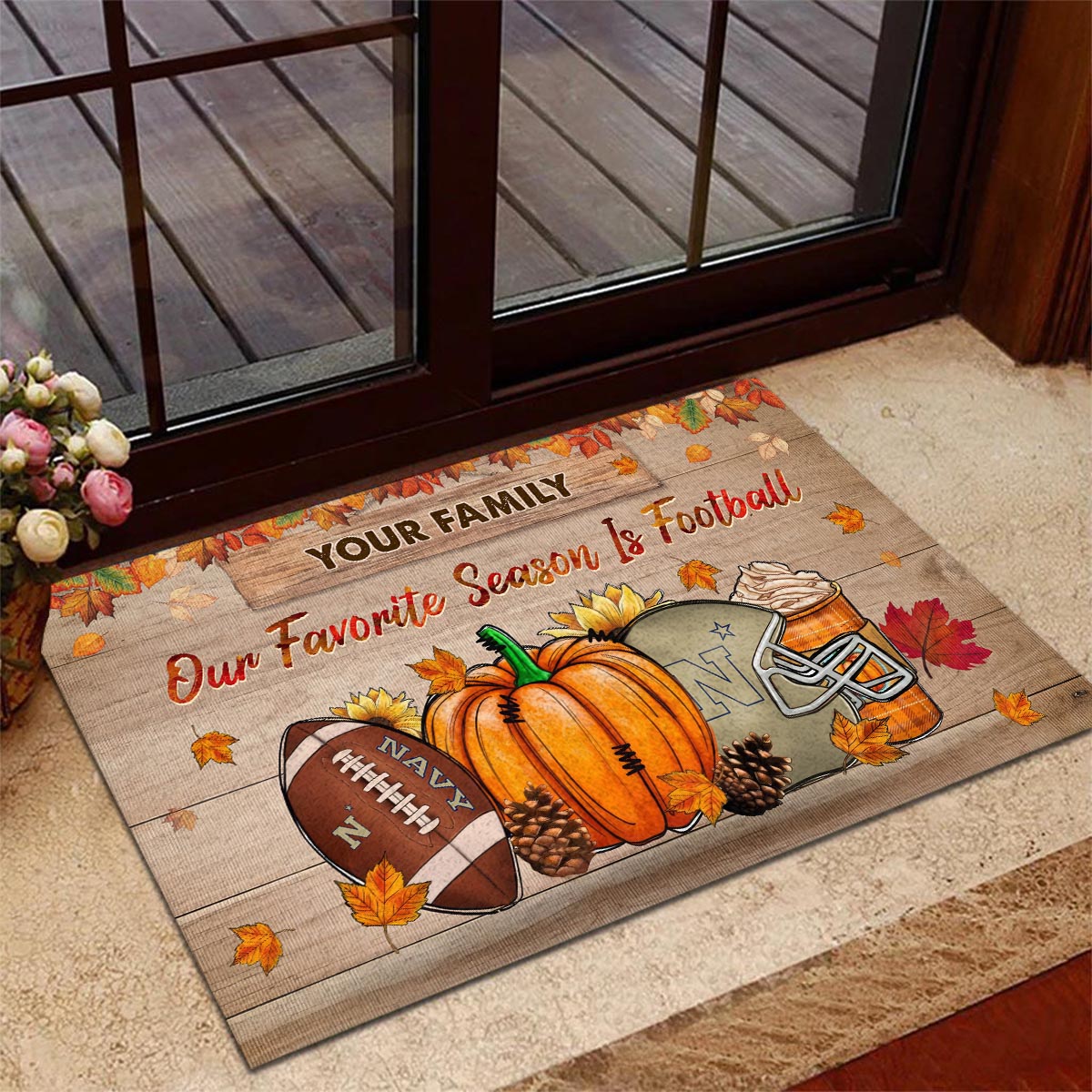 Navy Midshipmen Our Favorite Season is Football Doormat - Famjoys Navy Midshipmen Our Favorite Season is Football Doormat - Famjoys