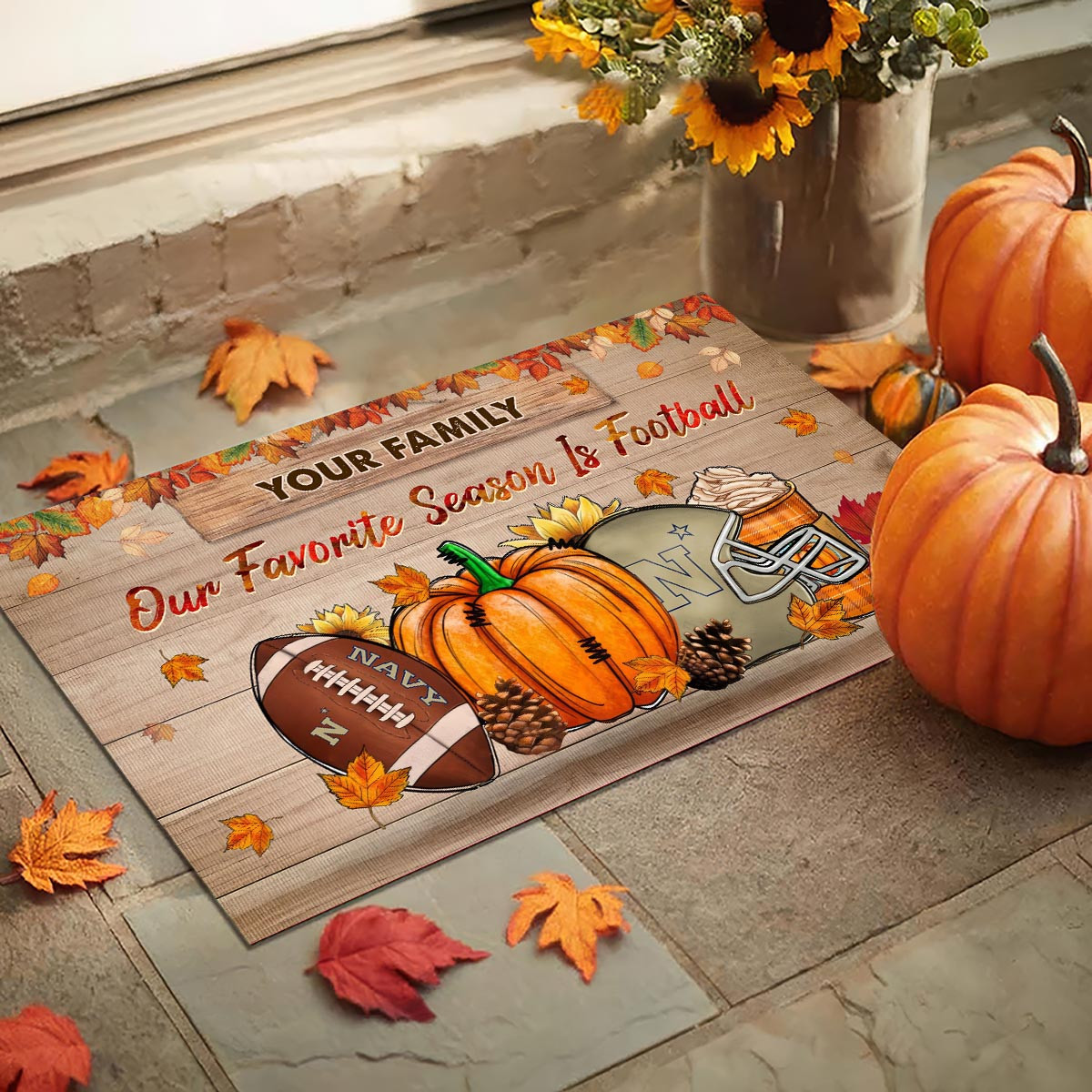 Navy Midshipmen Our Favorite Season is Football Doormat - Famjoys Navy Midshipmen Our Favorite Season is Football Doormat - Famjoys