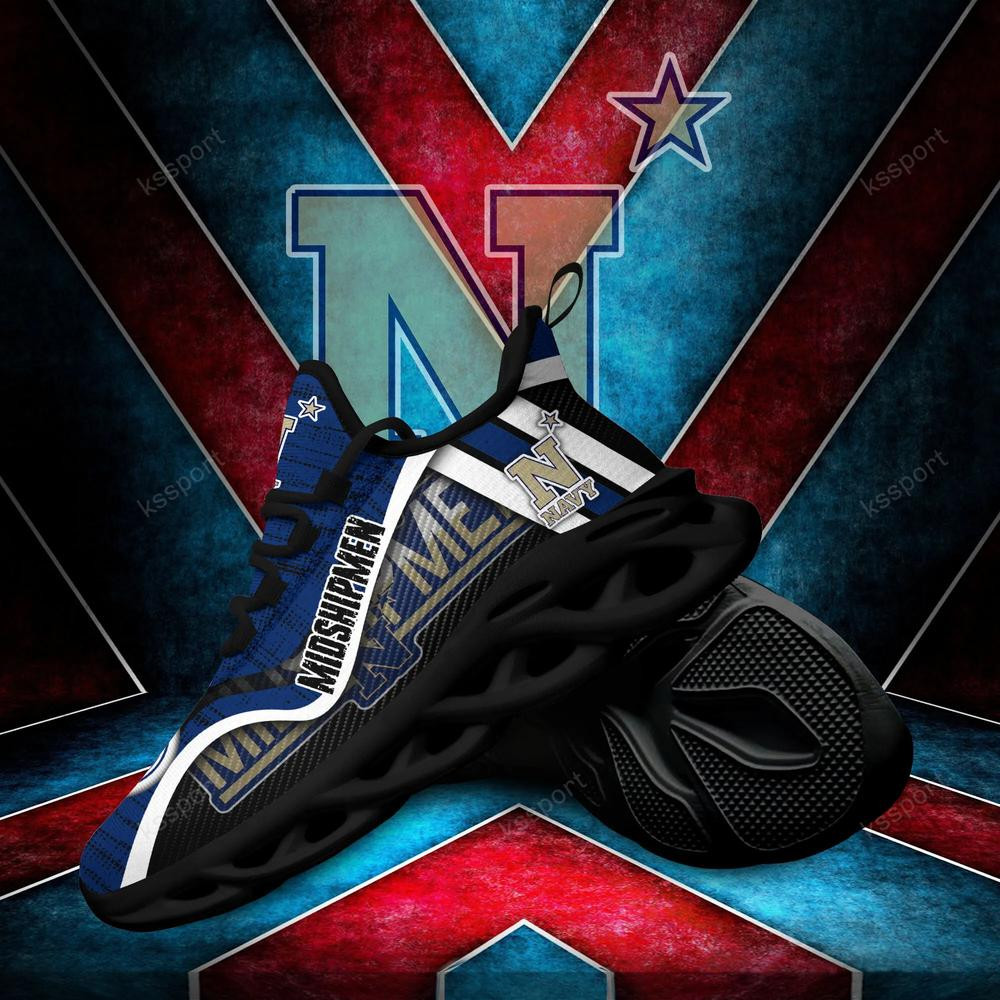 Navy Midshipmen Personalized Max Soul Shoes 2022 - Famjoys Navy Midshipmen Personalized Max Soul Shoes 2022 - Famjoys