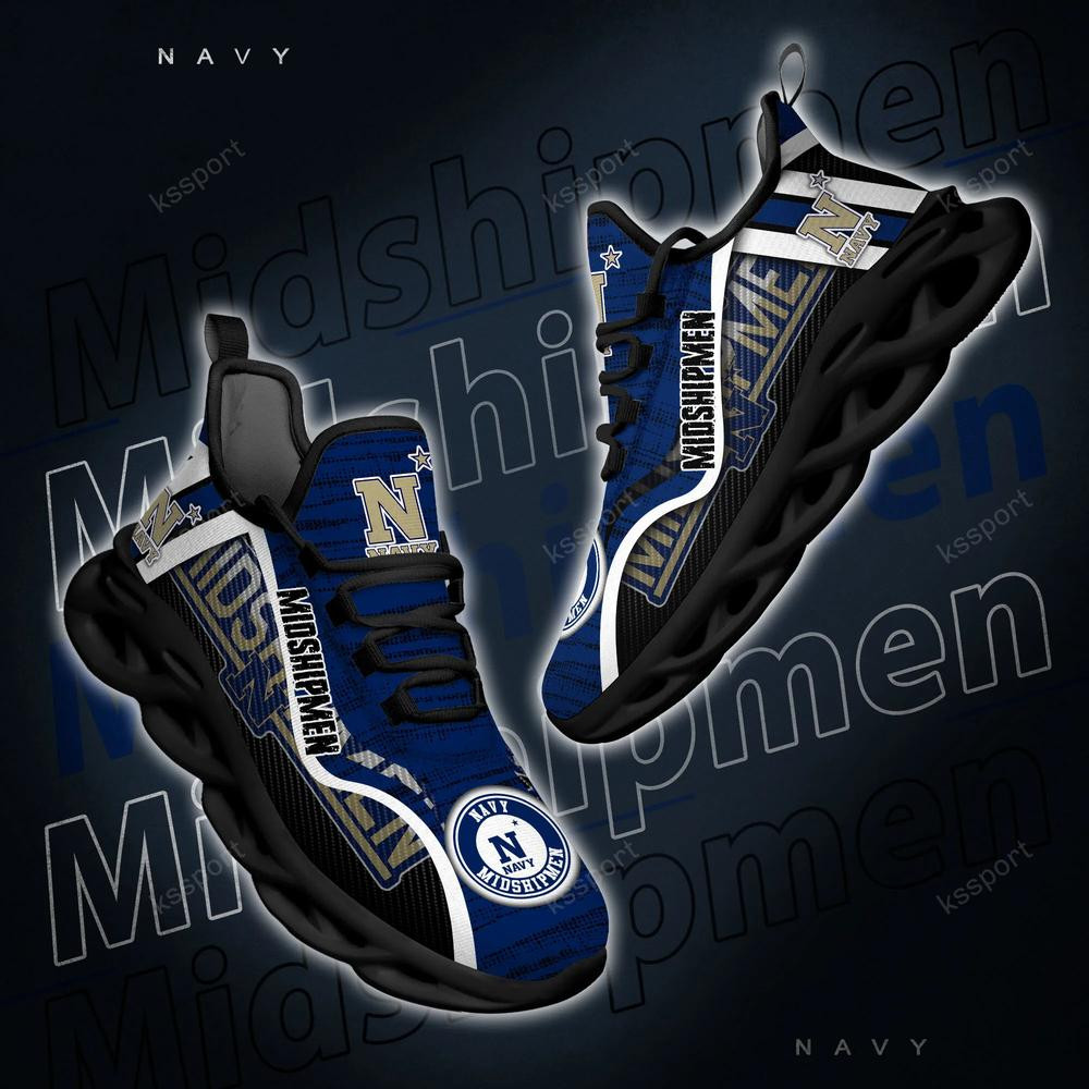 Navy Midshipmen Personalized Max Soul Shoes 2022 - Famjoys Navy Midshipmen Personalized Max Soul Shoes 2022 - Famjoys