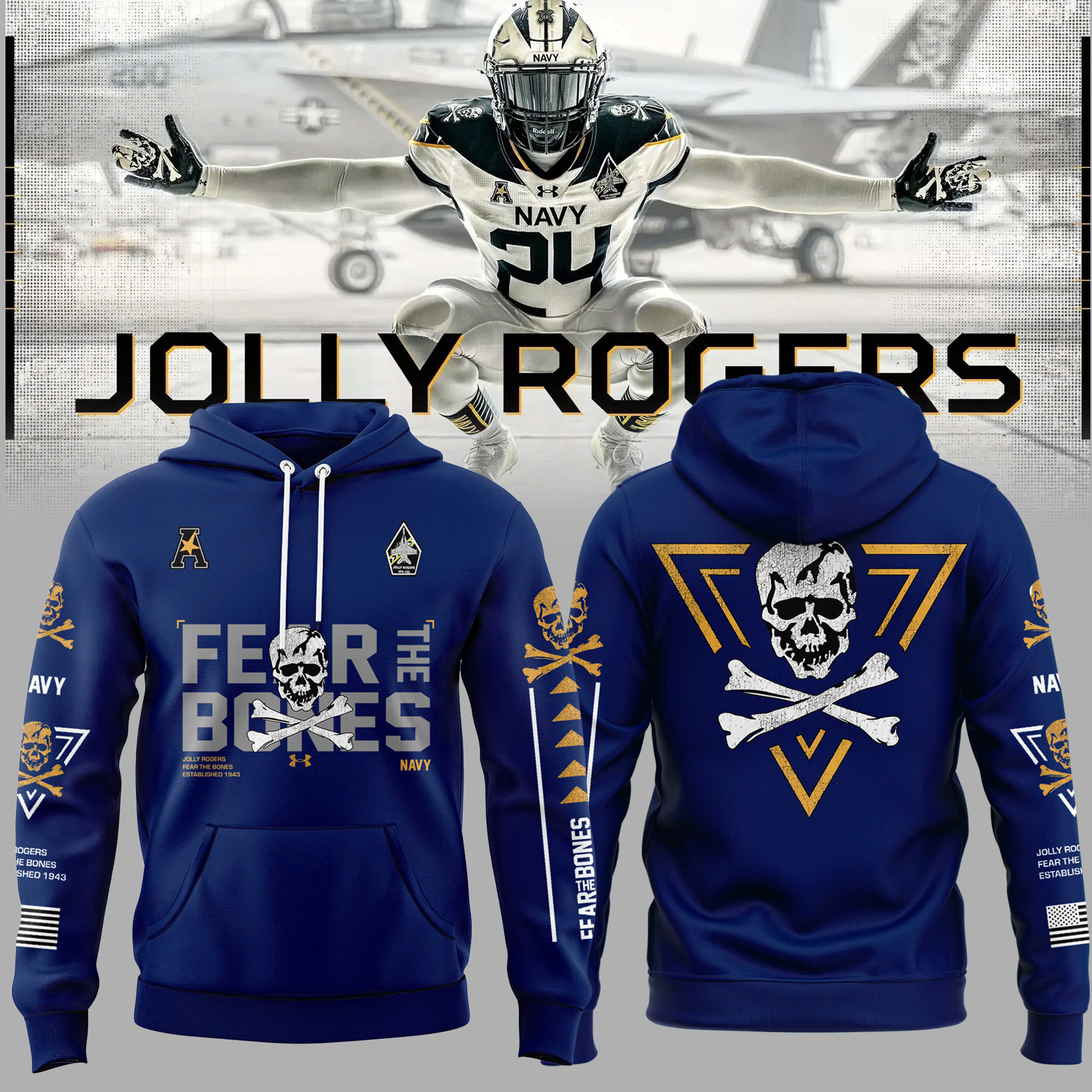 Navy Midshipmen Special Edition Football Hoodie - Famjoys Navy Midshipmen Special Edition Football Hoodie - Famjoys