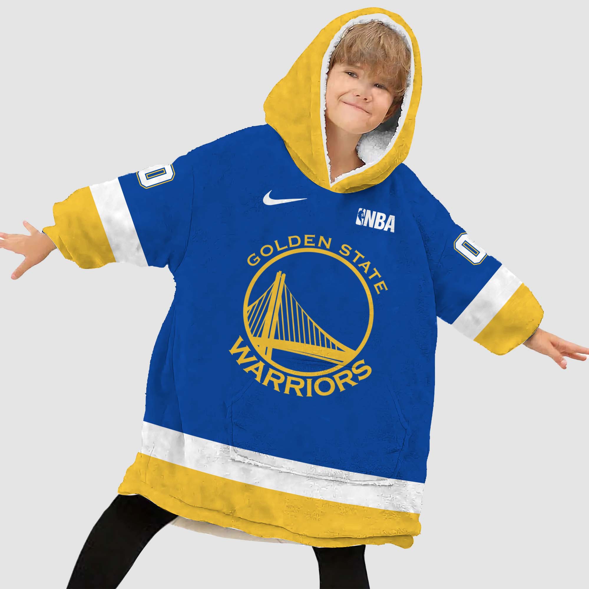 NBA Golden State Warriors Personalized oodie blanket hoodie snuggie hoodies for all family - Famjoys NBA Golden State Warriors Personalized oodie blanket hoodie snuggie hoodies for all family - Famjoys