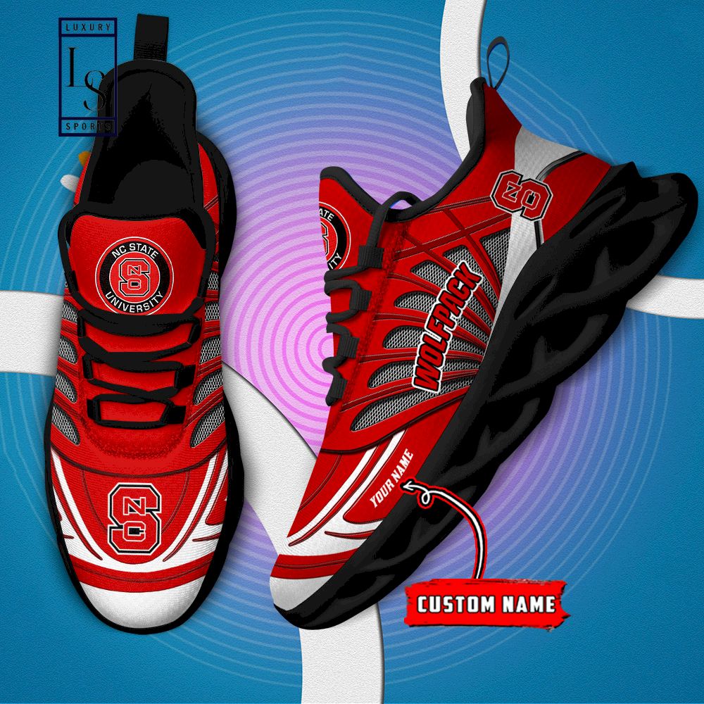 NC State Wolfpack Custom Name Max Soul Shoes - Famjoys NC State Wolfpack Custom Name Max Soul Shoes - Famjoys