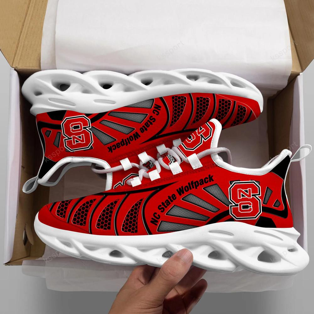 Nc State Wolfpack Max Soul Clunky, Black And White Running Shoes - Famjoys Nc State Wolfpack Max Soul Clunky, Black And White Running Shoes - Famjoys