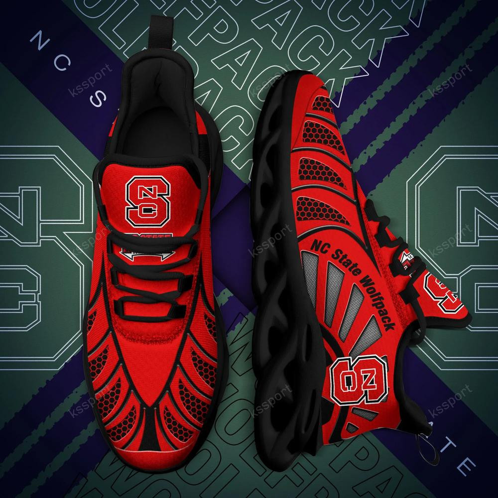 Nc State Wolfpack Max Soul Clunky, Black And White Running Shoes - Famjoys Nc State Wolfpack Max Soul Clunky, Black And White Running Shoes - Famjoys