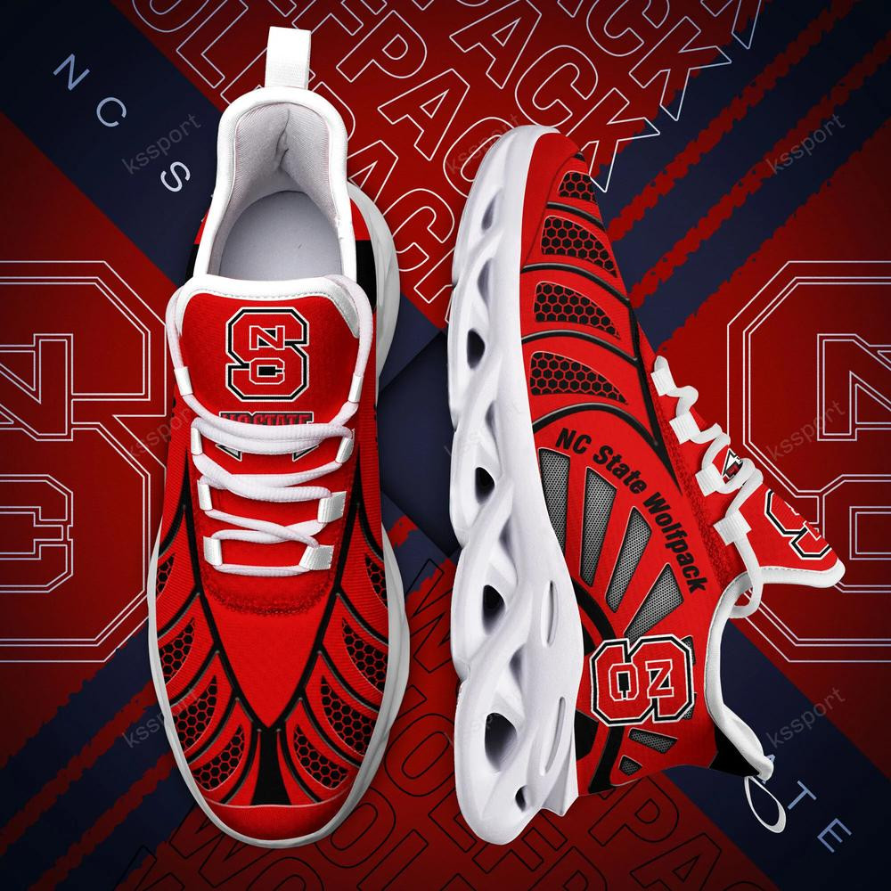 Nc State Wolfpack Max Soul Clunky, Black And White Running Shoes - Famjoys Nc State Wolfpack Max Soul Clunky, Black And White Running Shoes - Famjoys