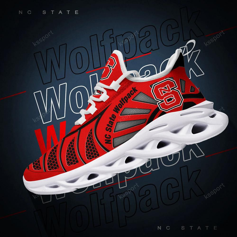 Nc State Wolfpack Max Soul Clunky, Black And White Running Shoes - Famjoys Nc State Wolfpack Max Soul Clunky, Black And White Running Shoes - Famjoys