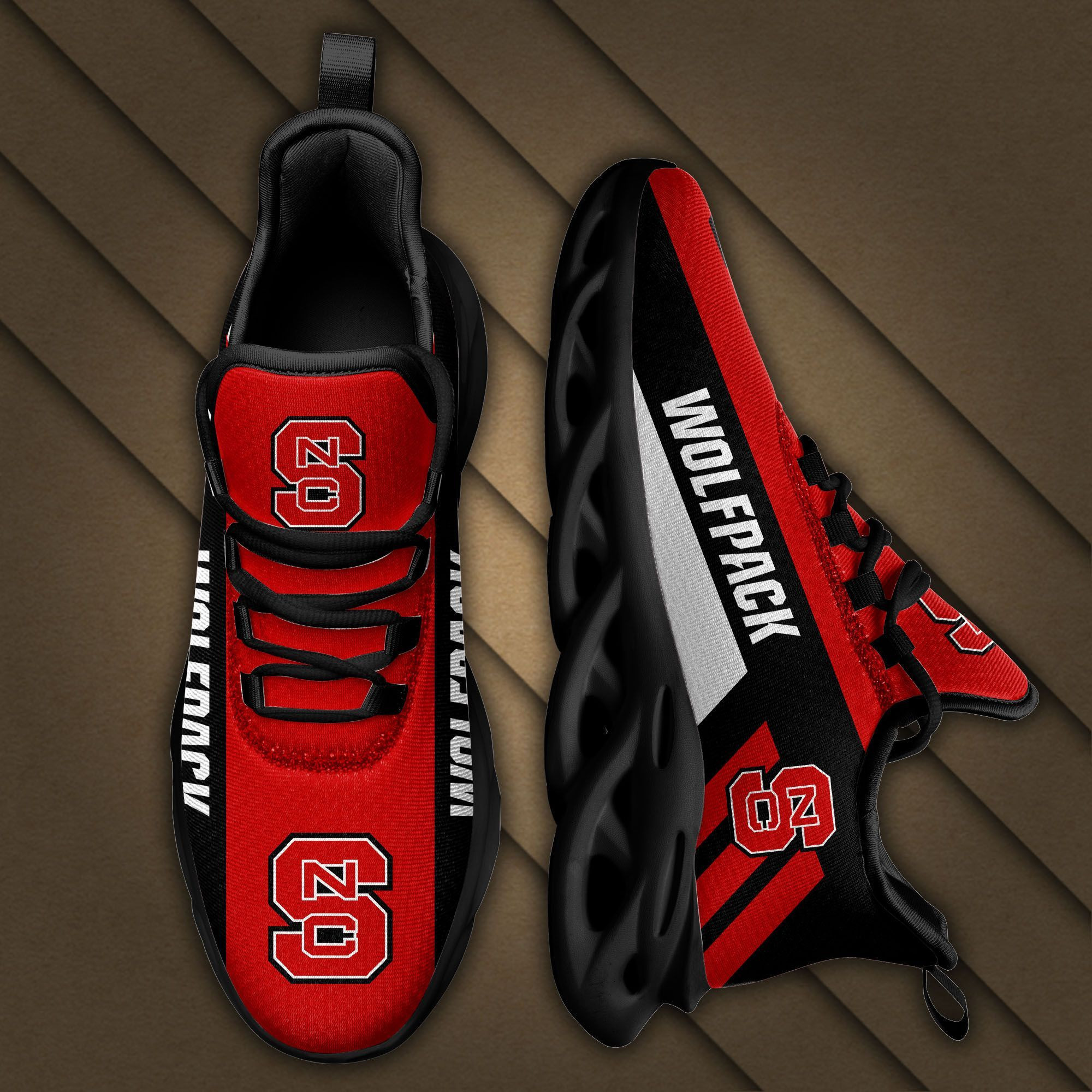 NC State Wolfpack Max Soul Sneakers Shoes - Famjoys NC State Wolfpack Max Soul Sneakers Shoes - Famjoys