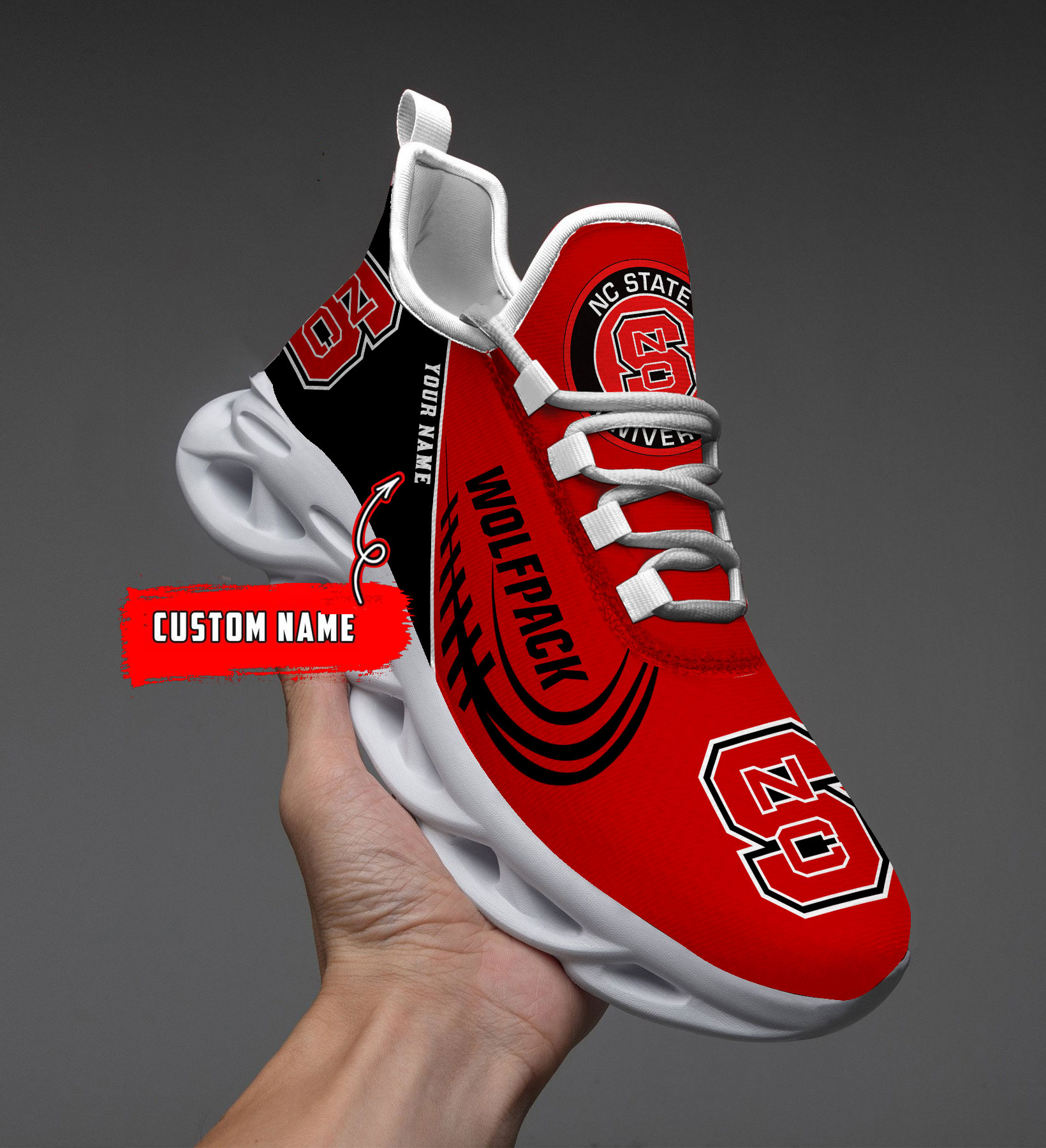 NC State Wolfpack PERSONALIZED MAX SOUL SHOES T1 - Famjoys NC State Wolfpack PERSONALIZED MAX SOUL SHOES T1 - Famjoys