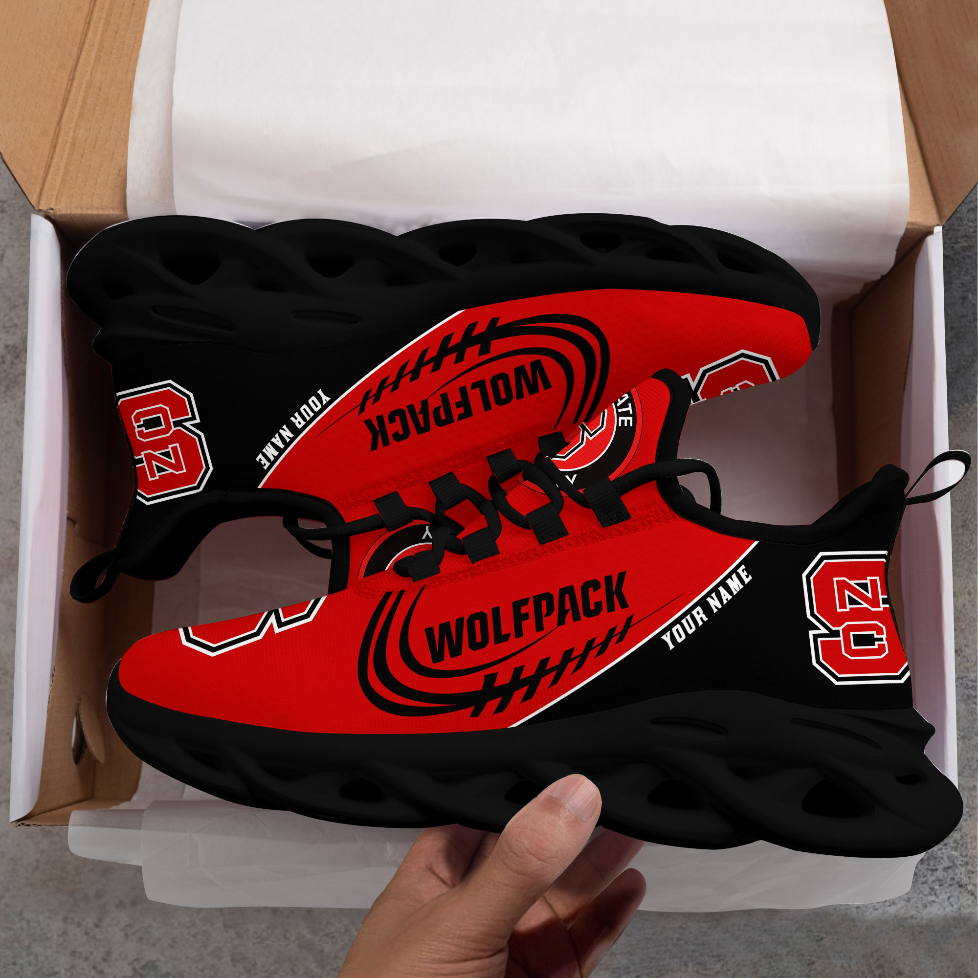 NC State Wolfpack PERSONALIZED MAX SOUL SHOES T1 - Famjoys NC State Wolfpack PERSONALIZED MAX SOUL SHOES T1 - Famjoys