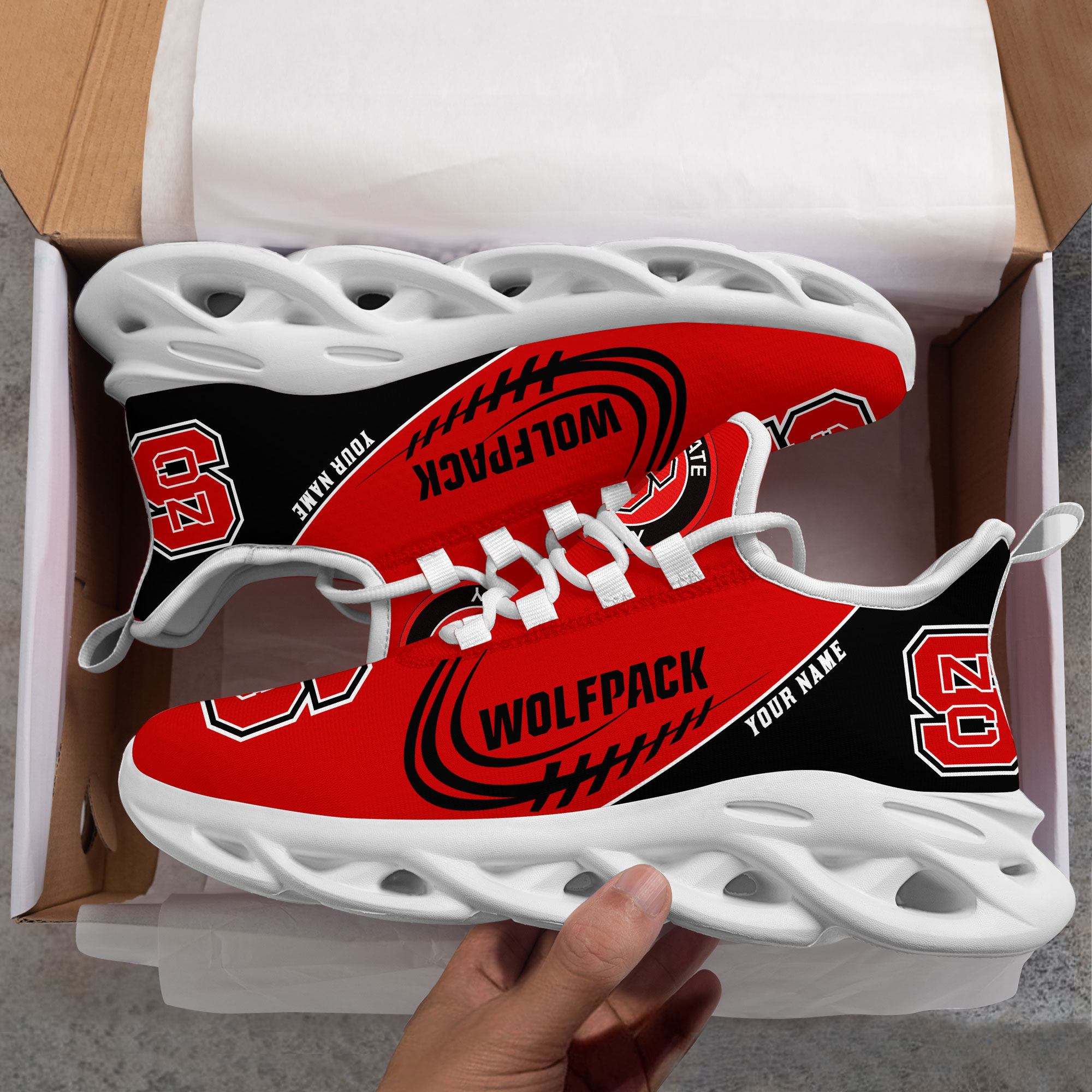 NC State Wolfpack PERSONALIZED MAX SOUL SHOES T1 - Famjoys NC State Wolfpack PERSONALIZED MAX SOUL SHOES T1 - Famjoys