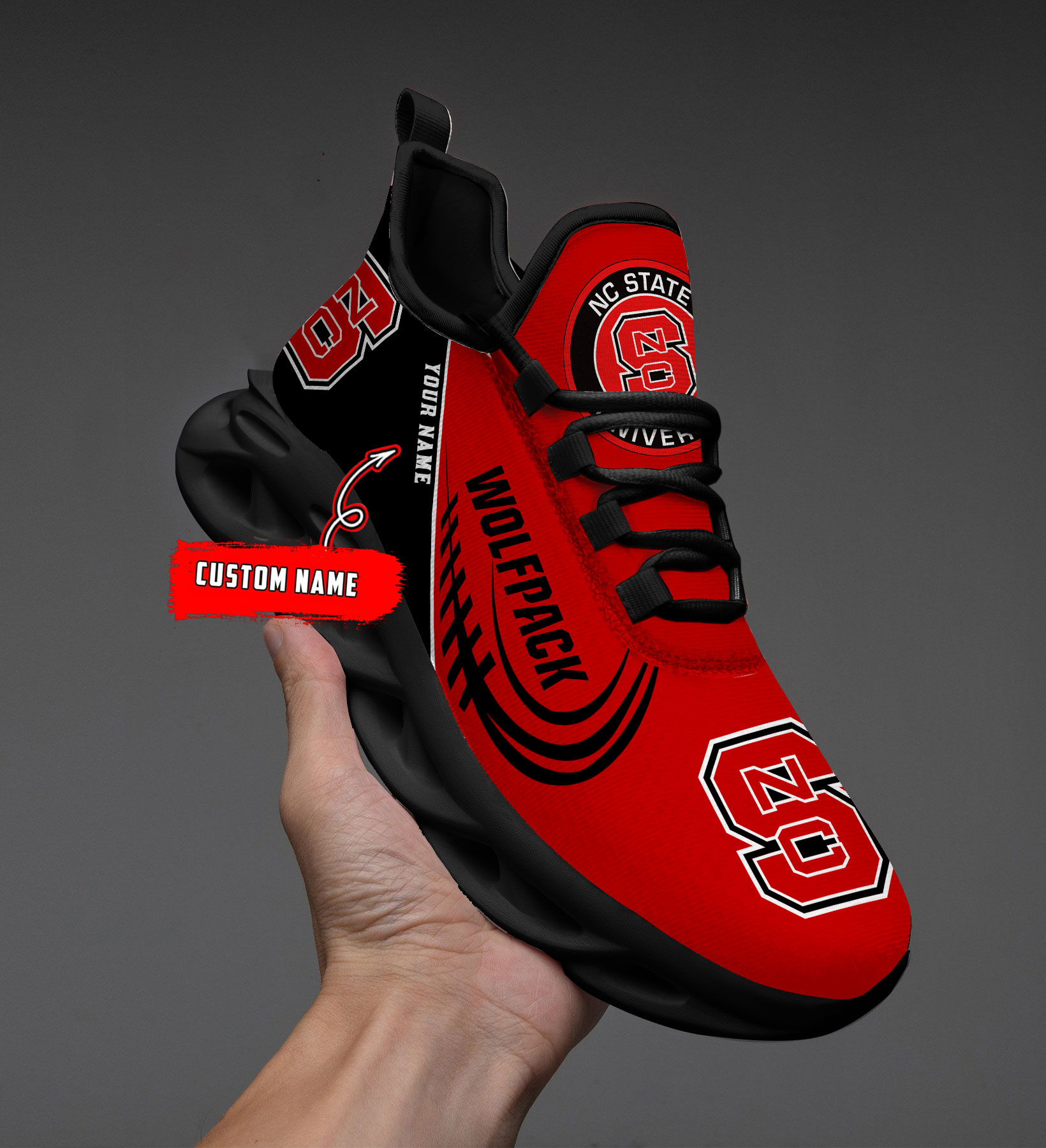 NC State Wolfpack PERSONALIZED MAX SOUL SHOES T1 - Famjoys NC State Wolfpack PERSONALIZED MAX SOUL SHOES T1 - Famjoys