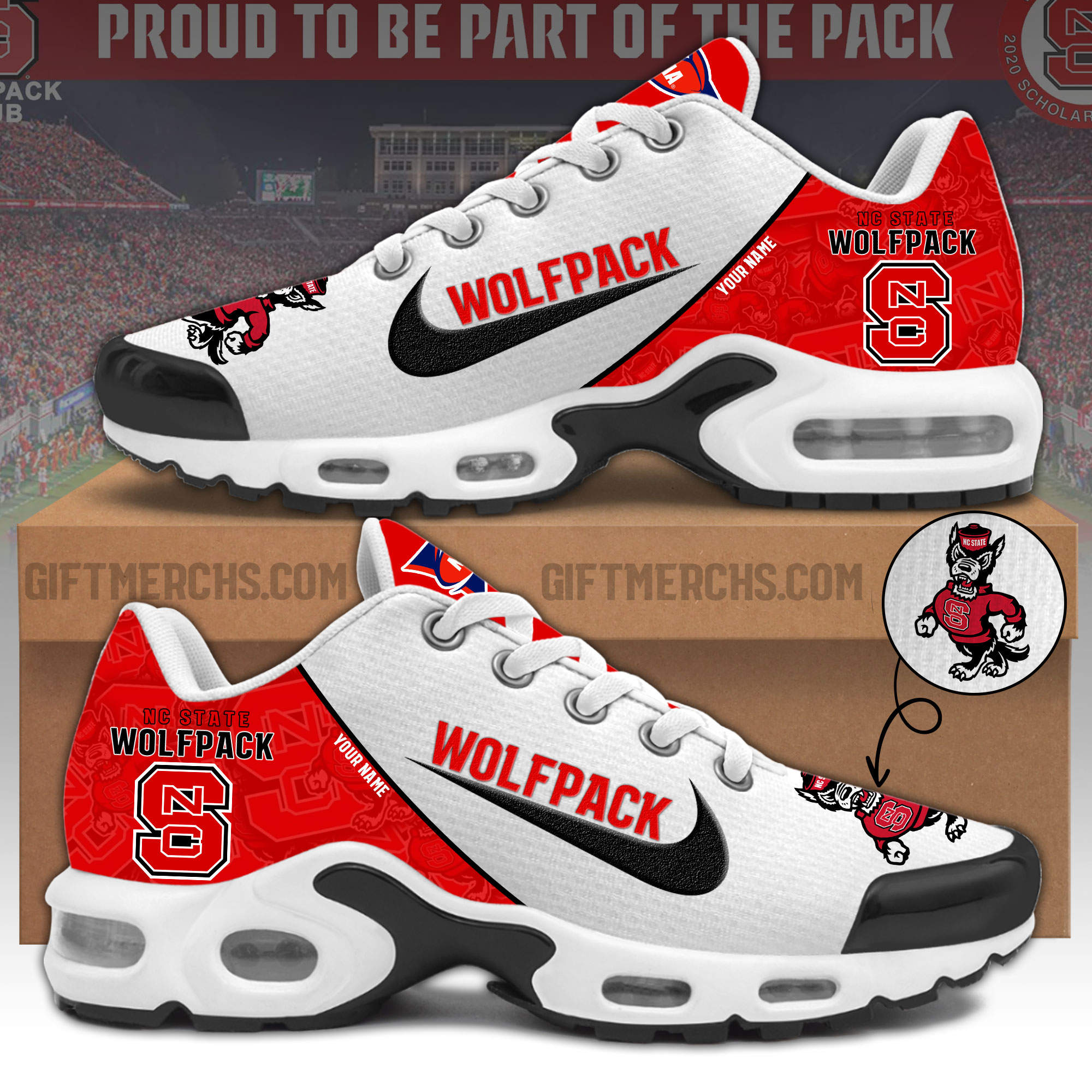 NC State Wolfpack Personalized Shoes - Famjoys NC State Wolfpack Personalized Shoes - Famjoys