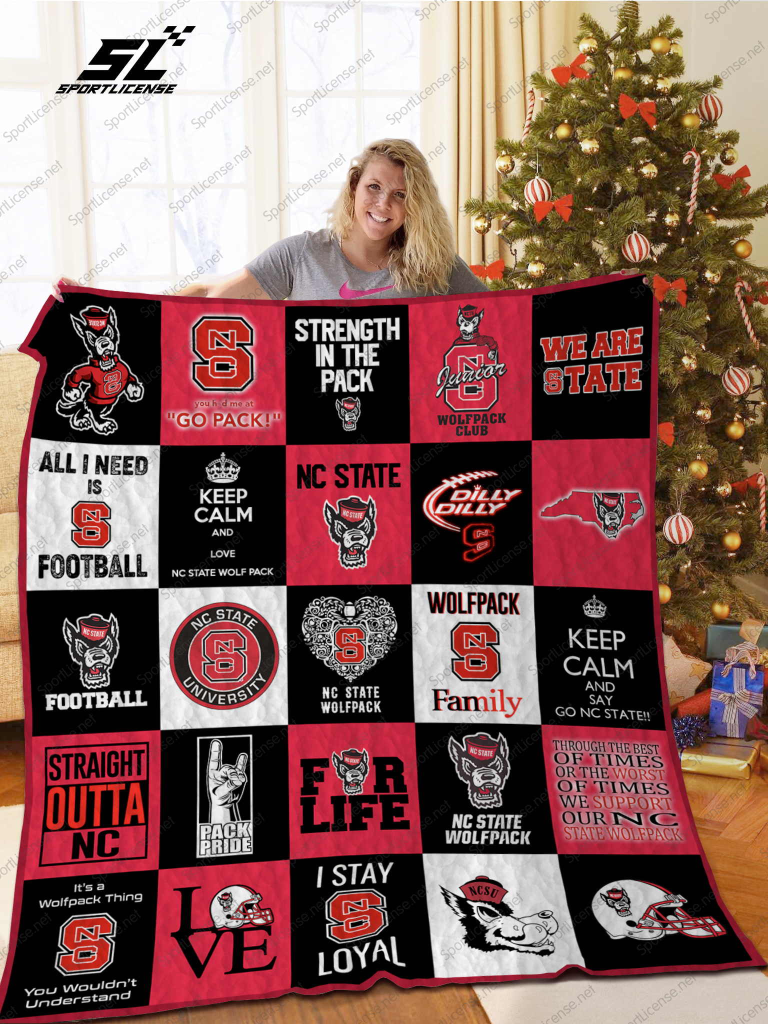Nc State Wolfpack Quilt Blanket Ver 03