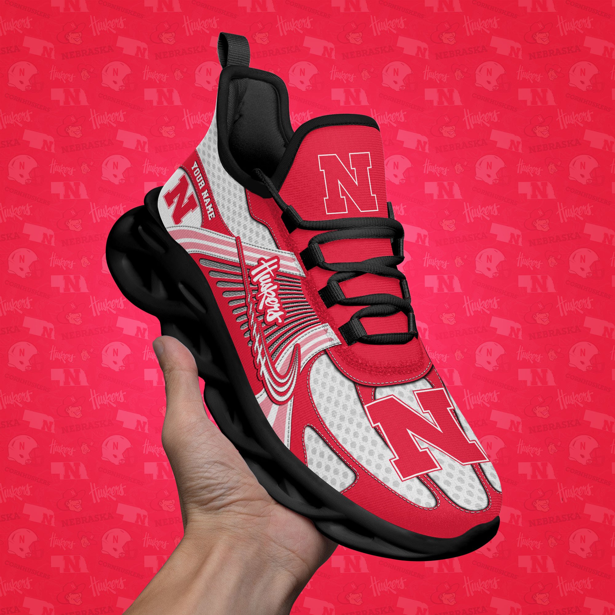 Nebraska Cornhuskers Clunky Sneakers Custom Your Name, Sport Sneakers ETRG-62343 - Famjoys Nebraska Cornhuskers Clunky Sneakers Custom Your Name, Sport Sneakers ETRG-62343 - Famjoys