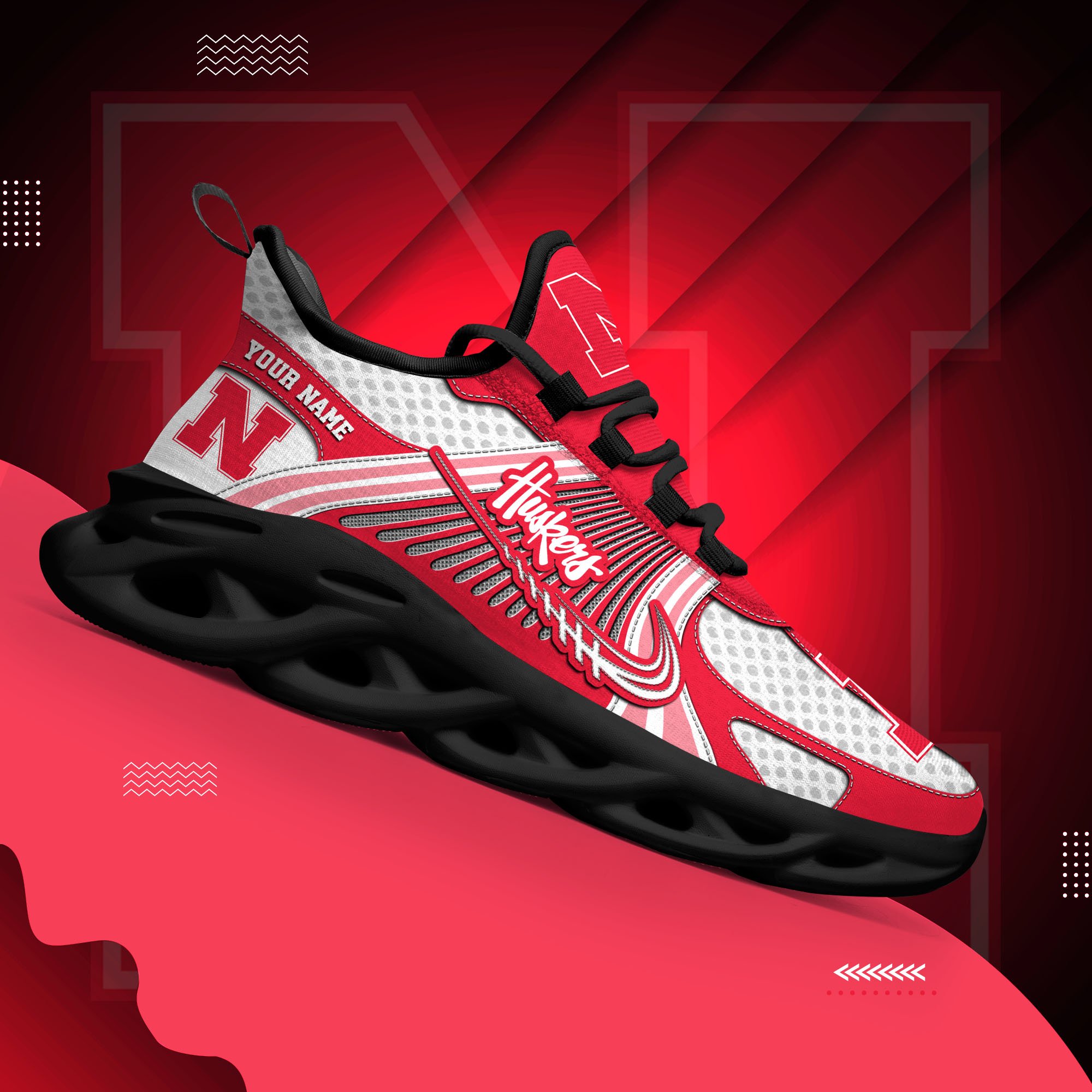 Nebraska Cornhuskers Clunky Sneakers Custom Your Name, Sport Sneakers ETRG-62343 - Famjoys Nebraska Cornhuskers Clunky Sneakers Custom Your Name, Sport Sneakers ETRG-62343 - Famjoys