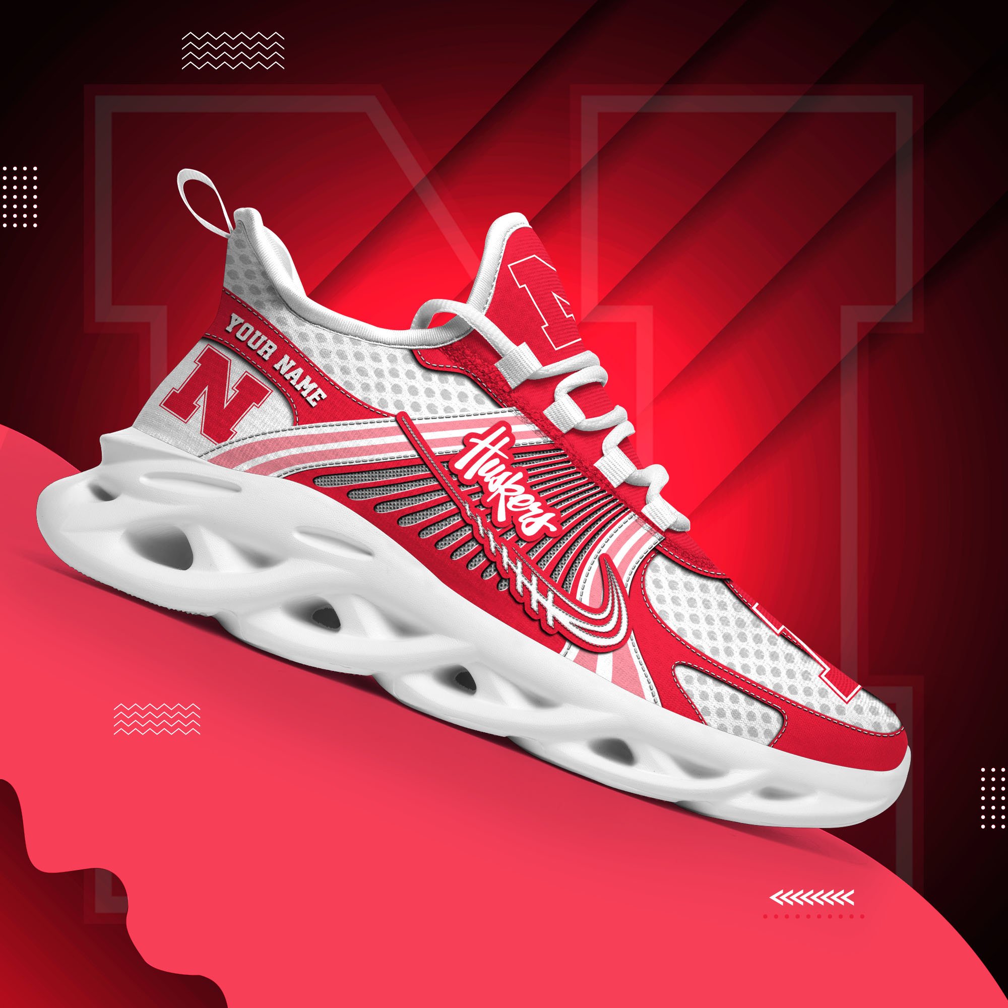 Nebraska Cornhuskers Clunky Sneakers Custom Your Name, Sport Sneakers ETRG-62343 - Famjoys Nebraska Cornhuskers Clunky Sneakers Custom Your Name, Sport Sneakers ETRG-62343 - Famjoys