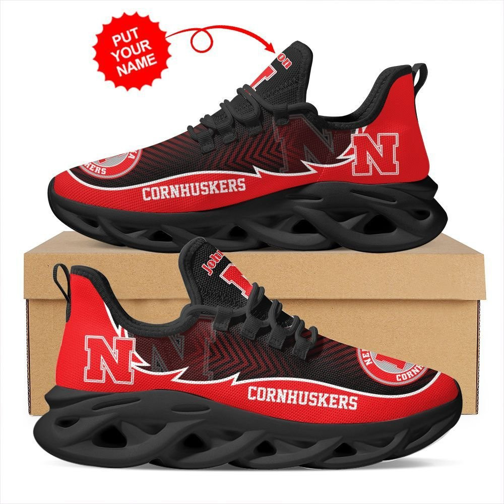 Nebraska Cornhuskers Custom Name Personalized Max Soul Sneakers Shoes - Famjoys Nebraska Cornhuskers Custom Name Personalized Max Soul Sneakers Shoes - Famjoys