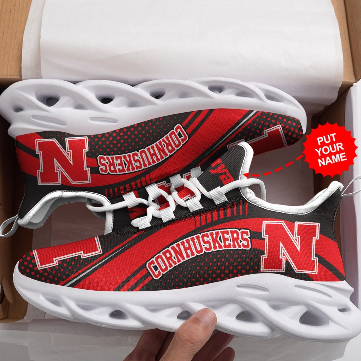 Nebraska Cornhuskers Custom Personalized Max Soul Sneakers Shoes - Famjoys Nebraska Cornhuskers Custom Personalized Max Soul Sneakers Shoes - Famjoys