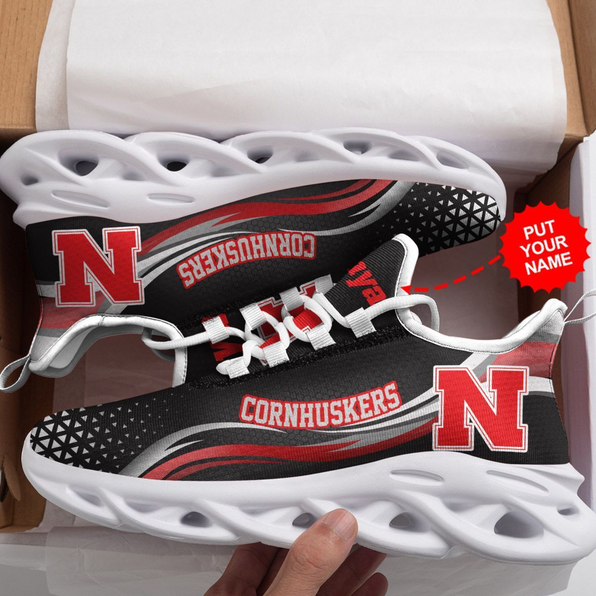 Nebraska Cornhuskers Custom Personalized Max Soul Sneakers Shoes - Famjoys Nebraska Cornhuskers Custom Personalized Max Soul Sneakers Shoes - Famjoys