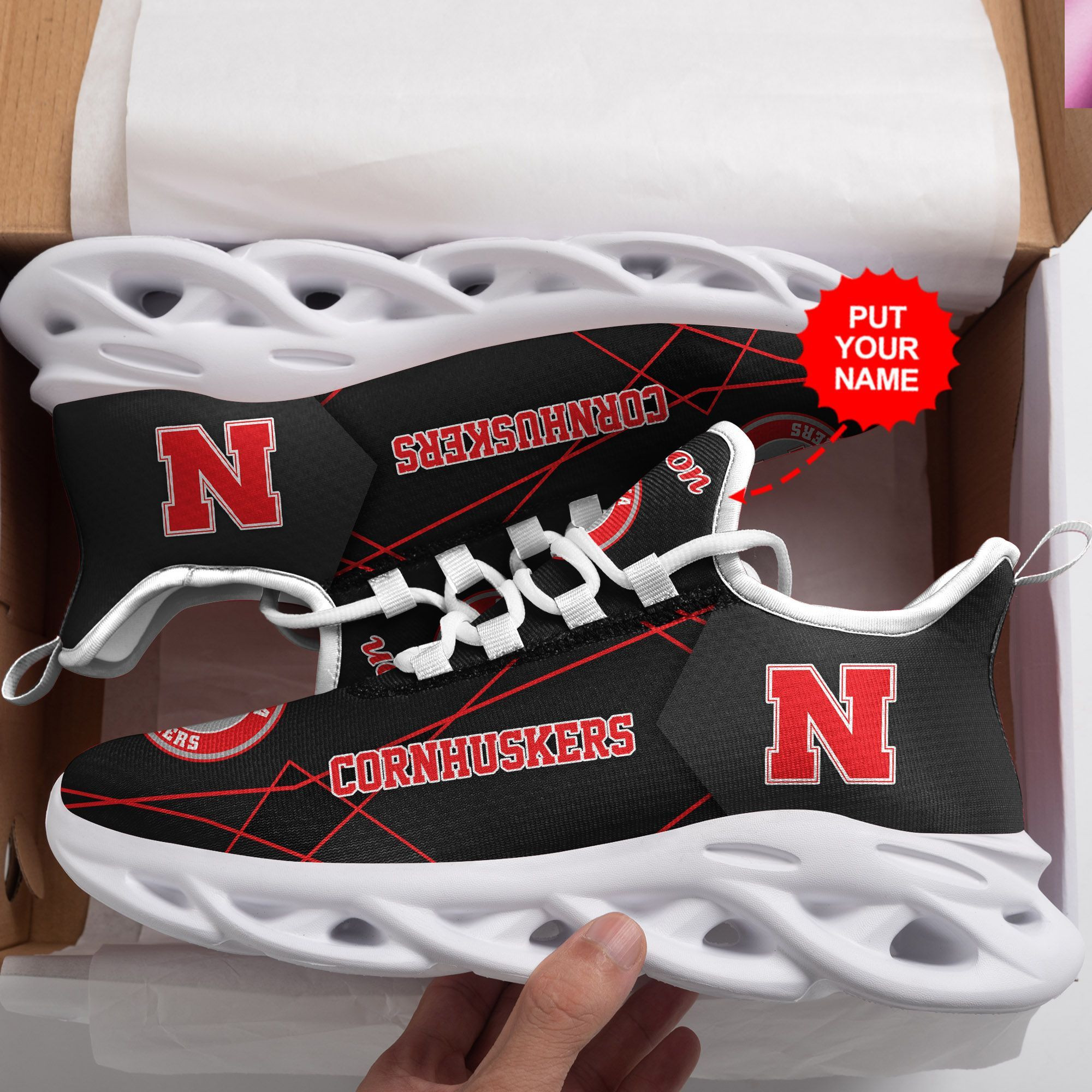 Nebraska Cornhuskers Custom Personalized Max Soul Sneakers Shoes - Famjoys Nebraska Cornhuskers Custom Personalized Max Soul Sneakers Shoes - Famjoys