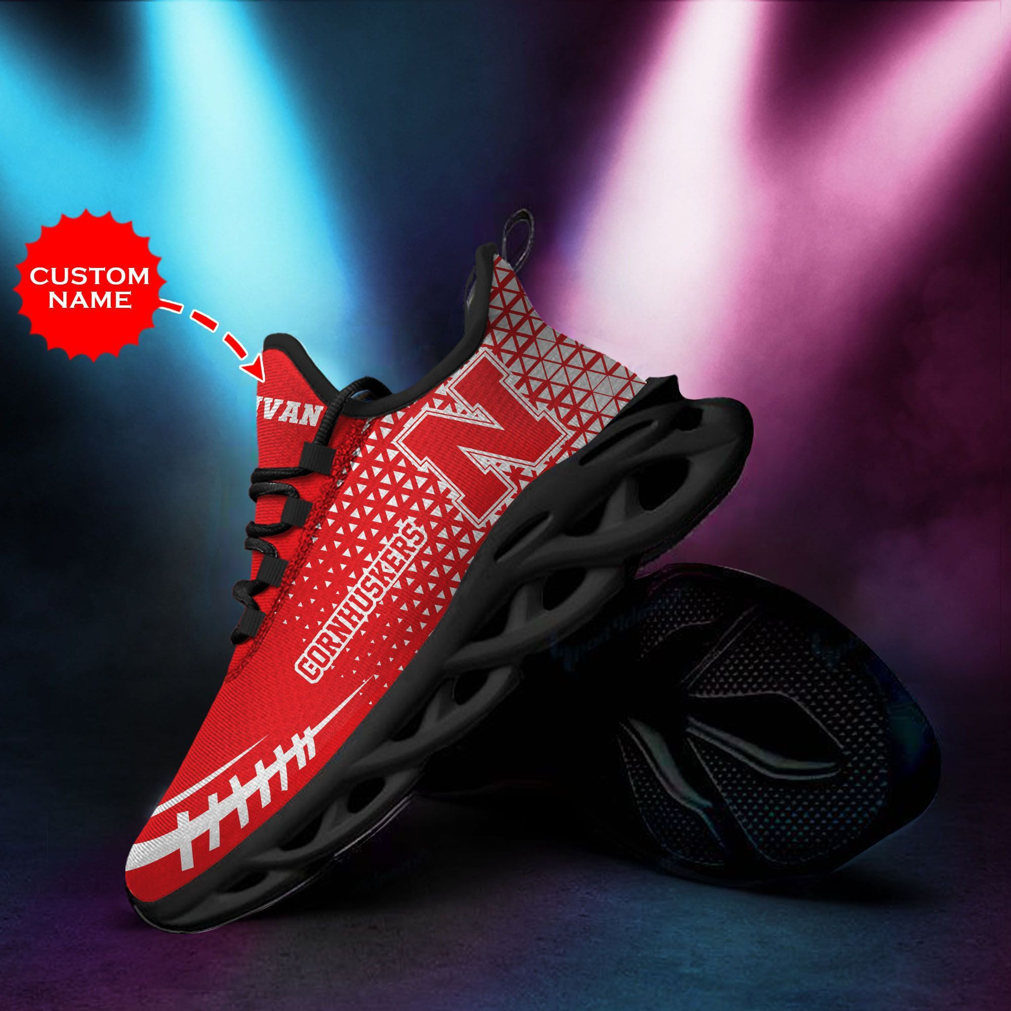 Nebraska Cornhuskers Custom Personalized Max Soul Sneakers Shoes - Famjoys Nebraska Cornhuskers Custom Personalized Max Soul Sneakers Shoes - Famjoys