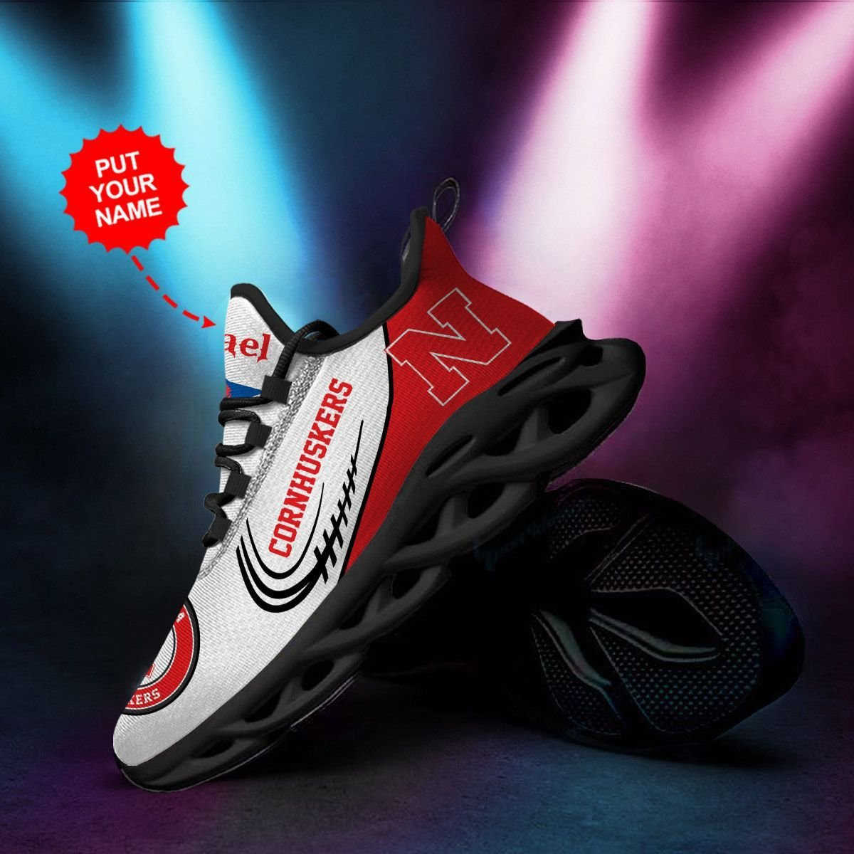 Nebraska Cornhuskers Custom Personalized Max Soul Sneakers Shoes - Famjoys Nebraska Cornhuskers Custom Personalized Max Soul Sneakers Shoes - Famjoys