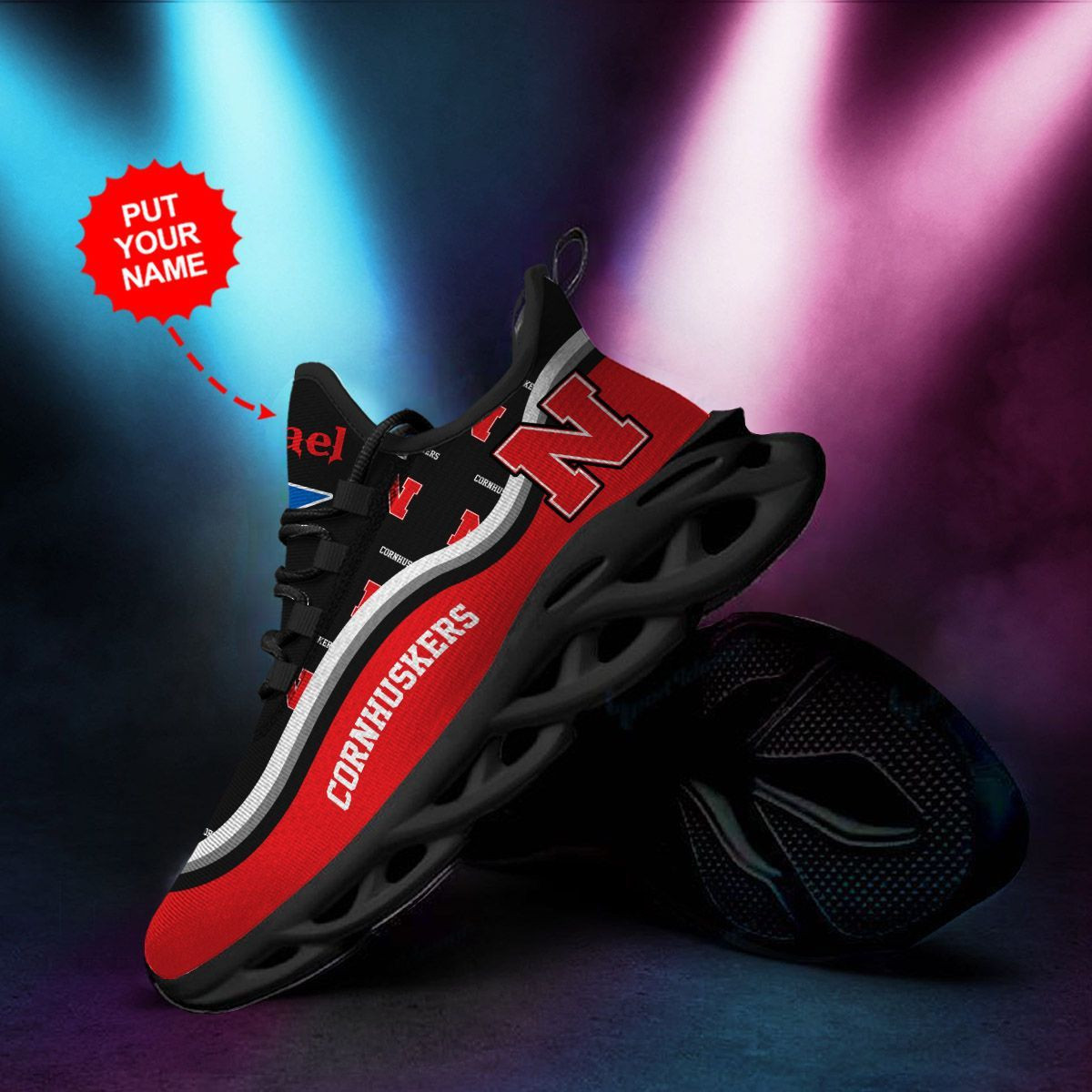 Nebraska Cornhuskers Custom Personalized Max Soul Sneakers Shoes - Famjoys Nebraska Cornhuskers Custom Personalized Max Soul Sneakers Shoes - Famjoys