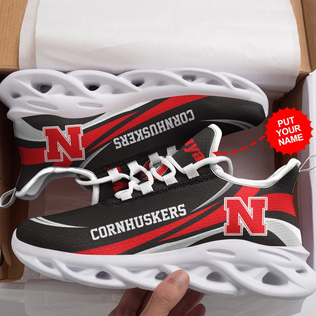 Nebraska Cornhuskers Custom Personalized Max Soul Sneakers Shoes - Famjoys Nebraska Cornhuskers Custom Personalized Max Soul Sneakers Shoes - Famjoys