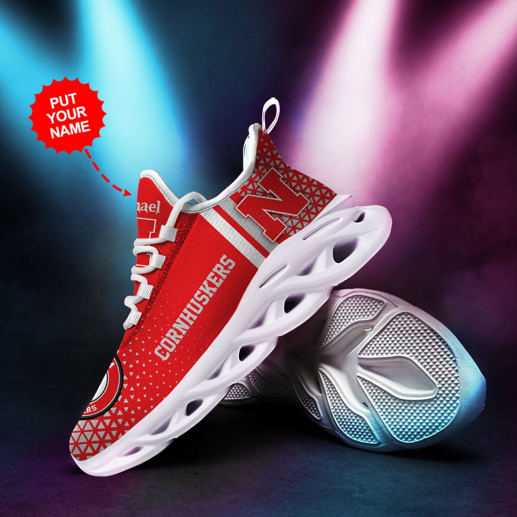 Nebraska Cornhuskers Custom Personalized Max Soul Sneakers Shoes - Famjoys Nebraska Cornhuskers Custom Personalized Max Soul Sneakers Shoes - Famjoys