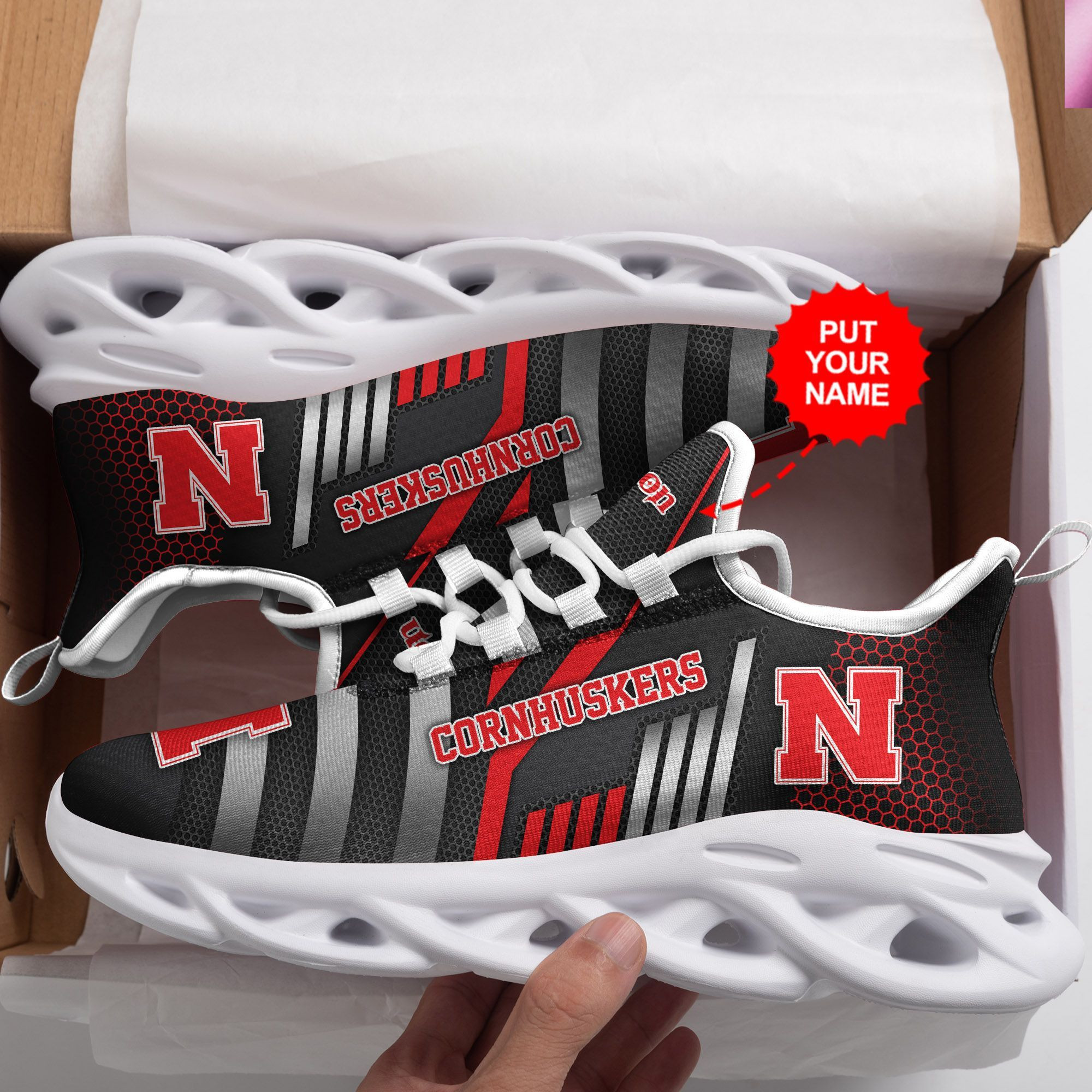 Nebraska Cornhuskers Custom Personalized Max Soul Sneakers Shoes - Famjoys Nebraska Cornhuskers Custom Personalized Max Soul Sneakers Shoes - Famjoys