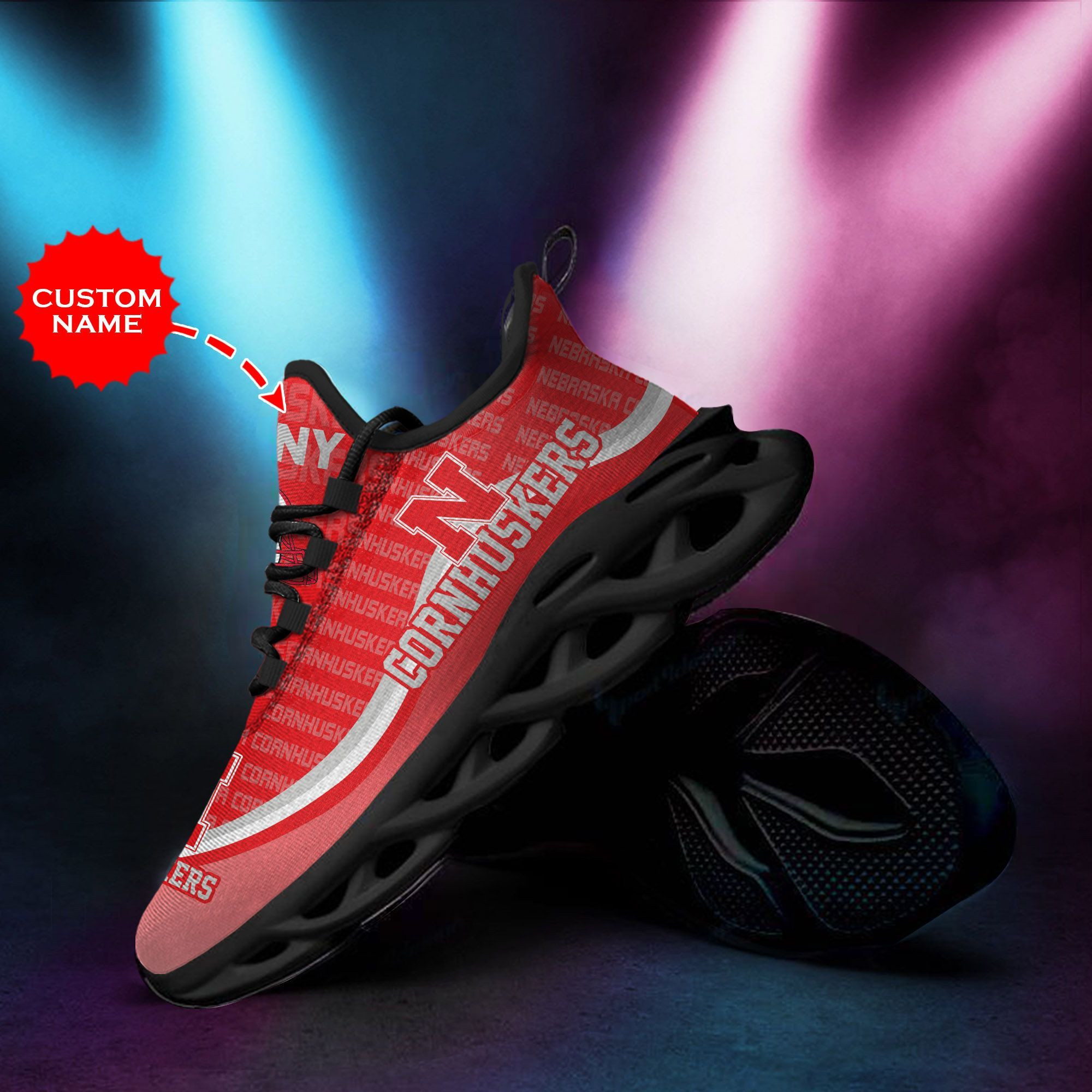 Nebraska Cornhuskers Custom Personalized Max Soul Sneakers Shoes - Famjoys Nebraska Cornhuskers Custom Personalized Max Soul Sneakers Shoes - Famjoys