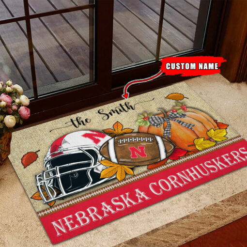 Nebraska Cornhuskers Fall Football Doormat - Famjoys Nebraska Cornhuskers Fall Football Doormat - Famjoys