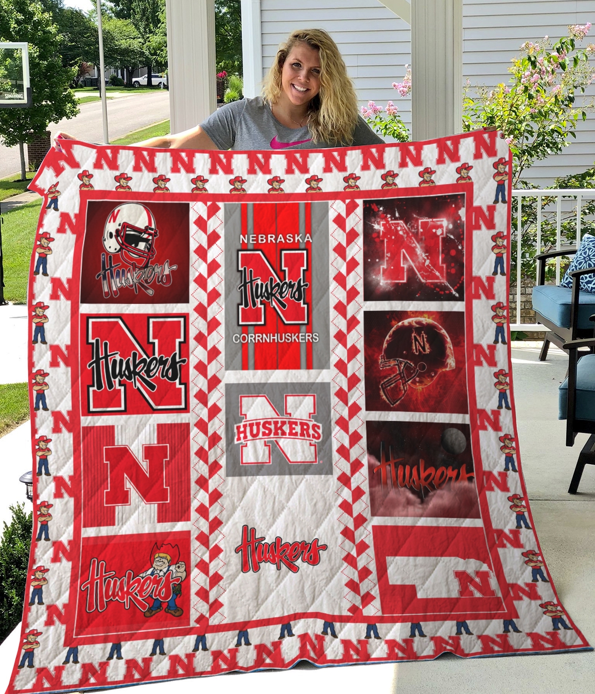 Nebraska Cornhuskers Football 1 Quilt Blanket Fan Made - Famjoys Nebraska Cornhuskers Football 1 Quilt Blanket Fan Made - Famjoys