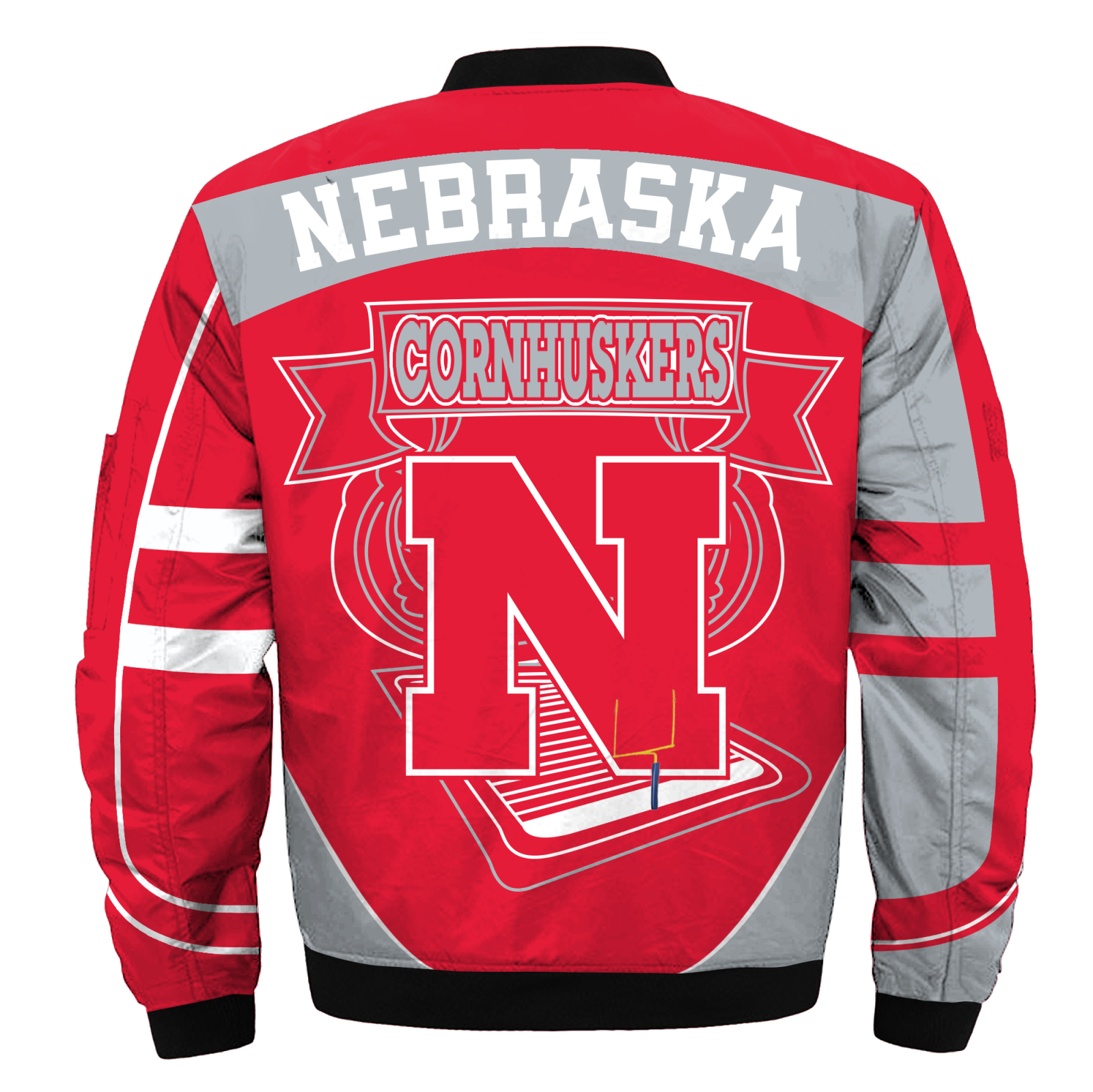 Nebraska Cornhuskers Jacket 3D Printed Fire Ball - Famjoys Nebraska Cornhuskers Jacket 3D Printed Fire Ball - Famjoys