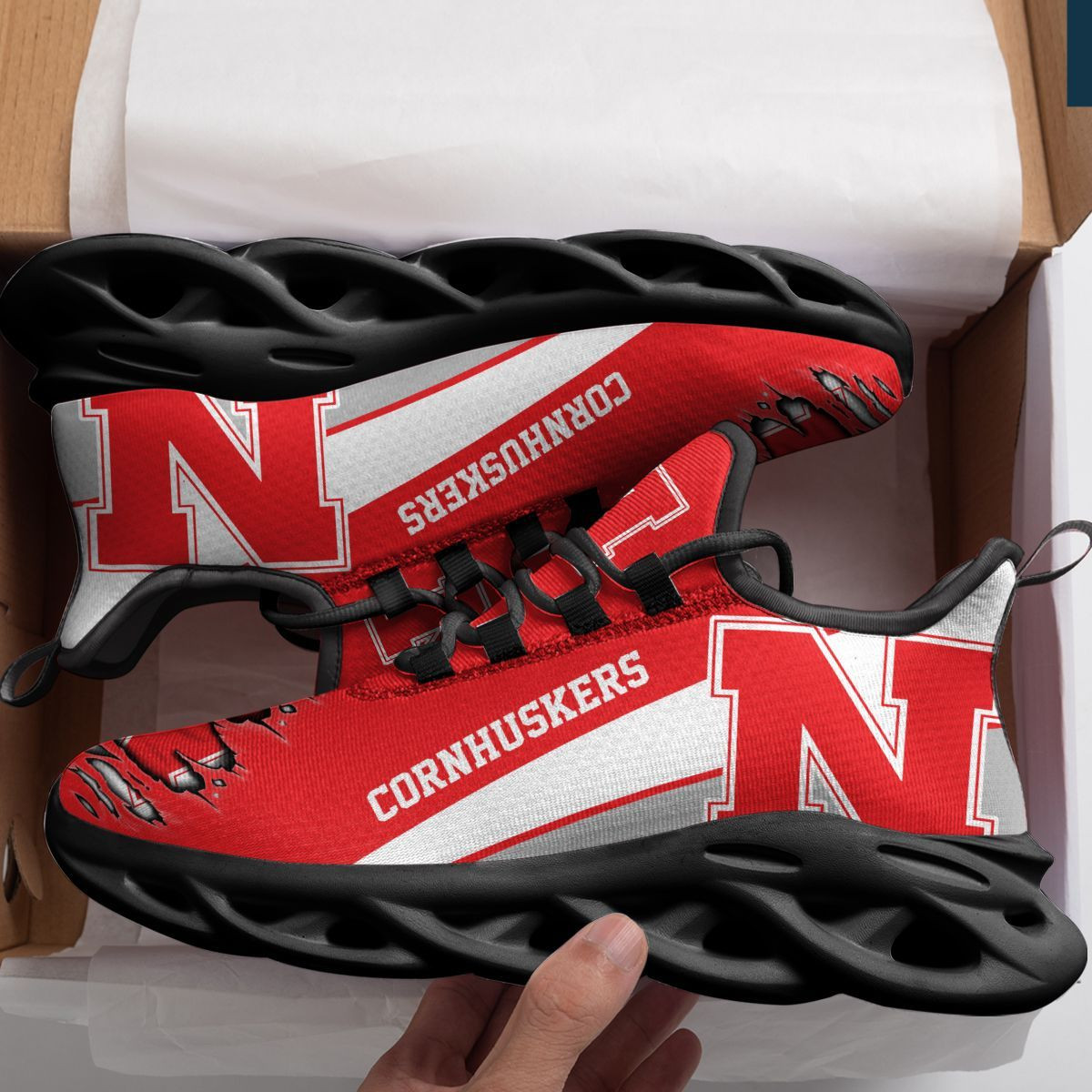 Nebraska Cornhuskers Max Soul Sneakers Shoes - Famjoys Nebraska Cornhuskers Max Soul Sneakers Shoes - Famjoys