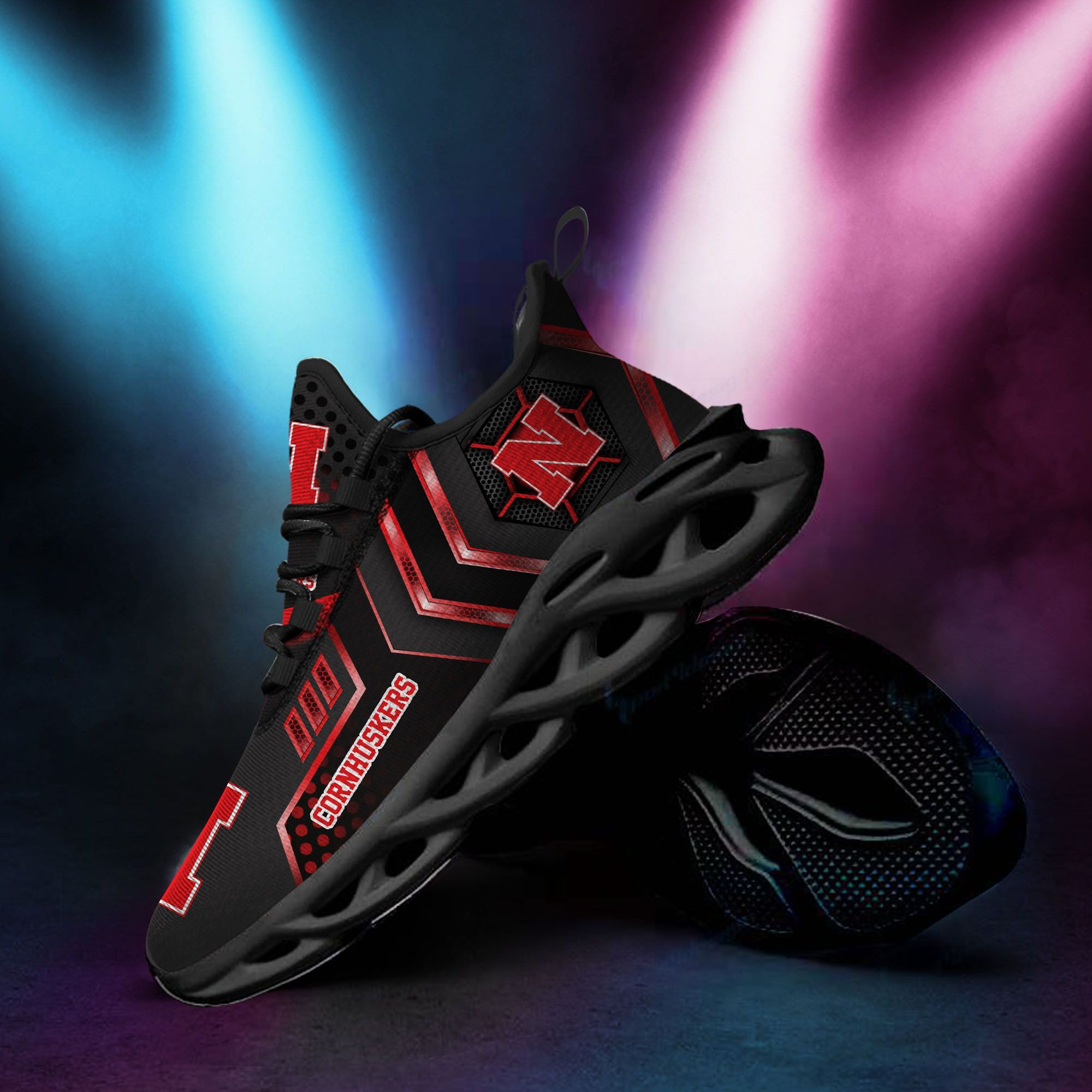 Nebraska Cornhuskers Max Soul Sneakers Shoes - Famjoys Nebraska Cornhuskers Max Soul Sneakers Shoes - Famjoys