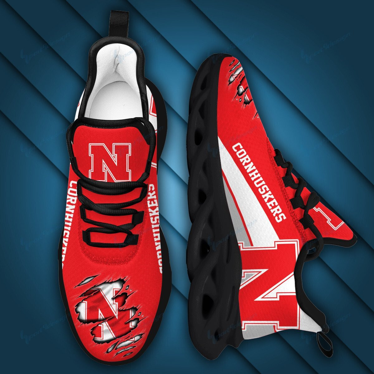 Nebraska Cornhuskers Max Soul YZ Running Sneakers 970 - Famjoys Nebraska Cornhuskers Max Soul YZ Running Sneakers 970 - Famjoys