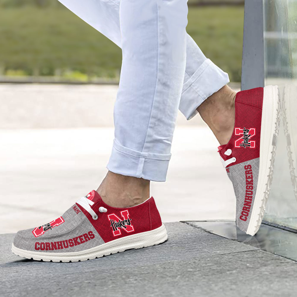 Nebraska Cornhuskers Personalized Hey Dude Shoes - Famjoys Nebraska Cornhuskers Personalized Hey Dude Shoes - Famjoys