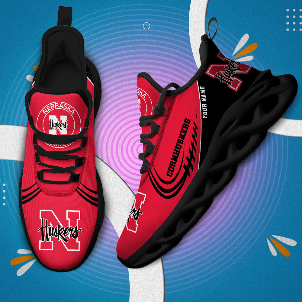 Nebraska Cornhuskers PERSONALIZED MAX SOUL SHOES T1 - Famjoys Nebraska Cornhuskers PERSONALIZED MAX SOUL SHOES T1 - Famjoys