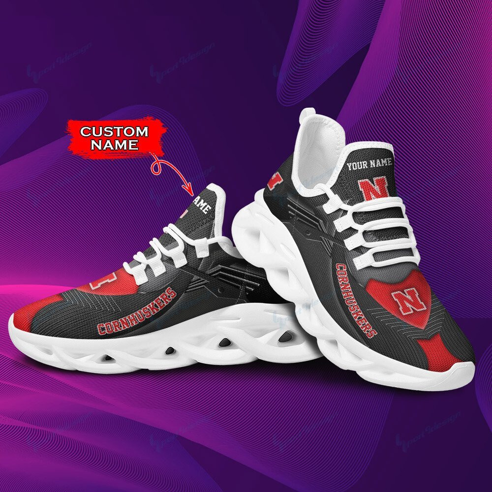 Nebraska Cornhuskers Personalized Max Soul YZ Running Sneakers 283 - Famjoys Nebraska Cornhuskers Personalized Max Soul YZ Running Sneakers 283 - Famjoys