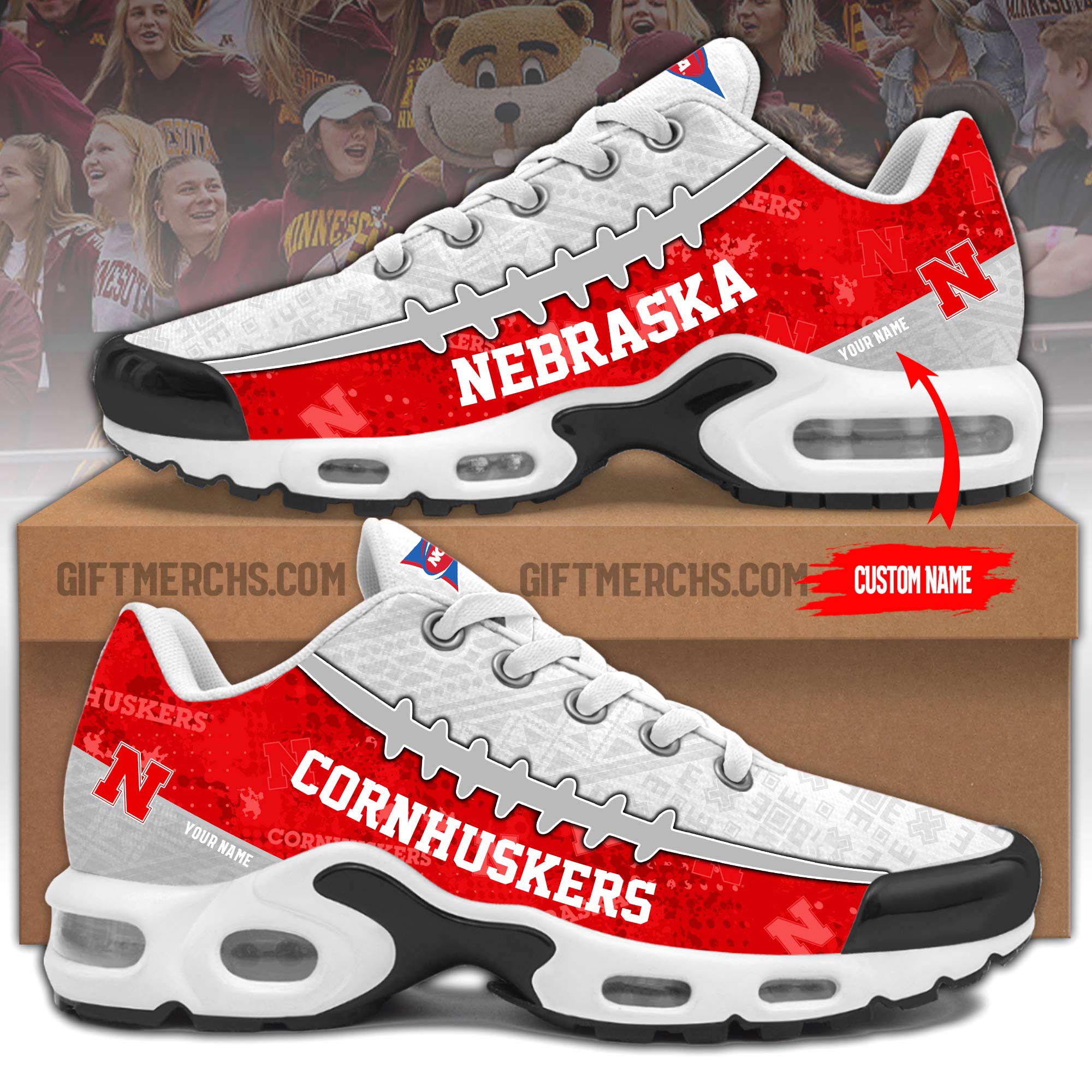 Nebraska Cornhuskers Personalized Shoes
