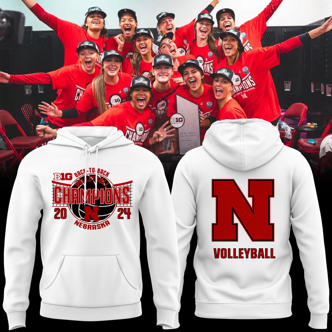 Nebraska Huskers Back-To-Back Big Ten Women's Volleyball Regular Season 2024 Champions unisex Hoodie - Famjoys Nebraska Huskers Back-To-Back Big Ten Women's Volleyball Regular Season 2024 Champions unisex Hoodie - Famjoys