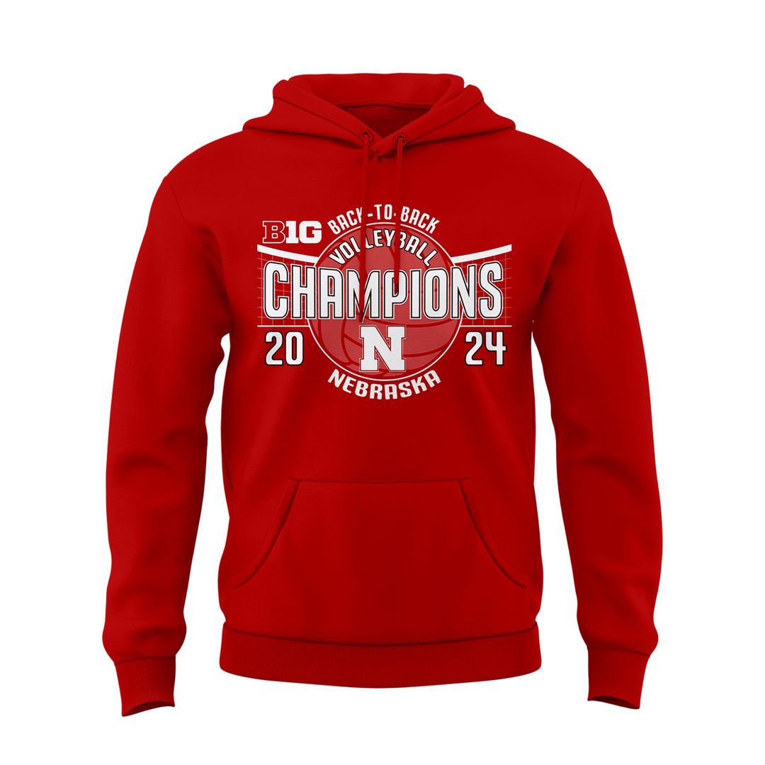 Nebraska Huskers Back-To-Back Big Ten Women's Volleyball Regular Season 2024 Champions unisex Hoodie - Famjoys Nebraska Huskers Back-To-Back Big Ten Women's Volleyball Regular Season 2024 Champions unisex Hoodie - Famjoys