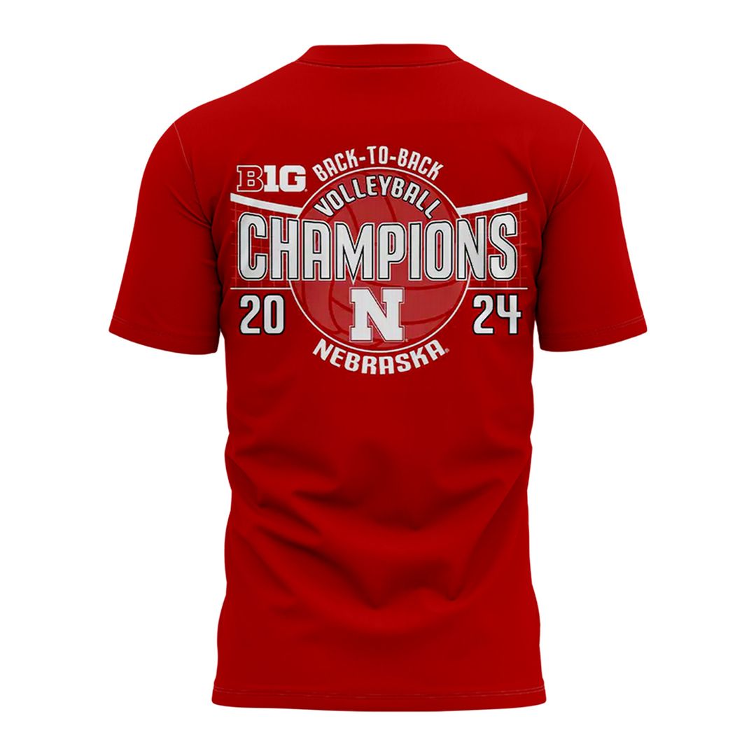 Nebraska Huskers Back-to-Back Big Ten Women's Volleyball Regular Season Champions Tshirt - Famjoys Nebraska Huskers Back-to-Back Big Ten Women's Volleyball Regular Season Champions Tshirt - Famjoys