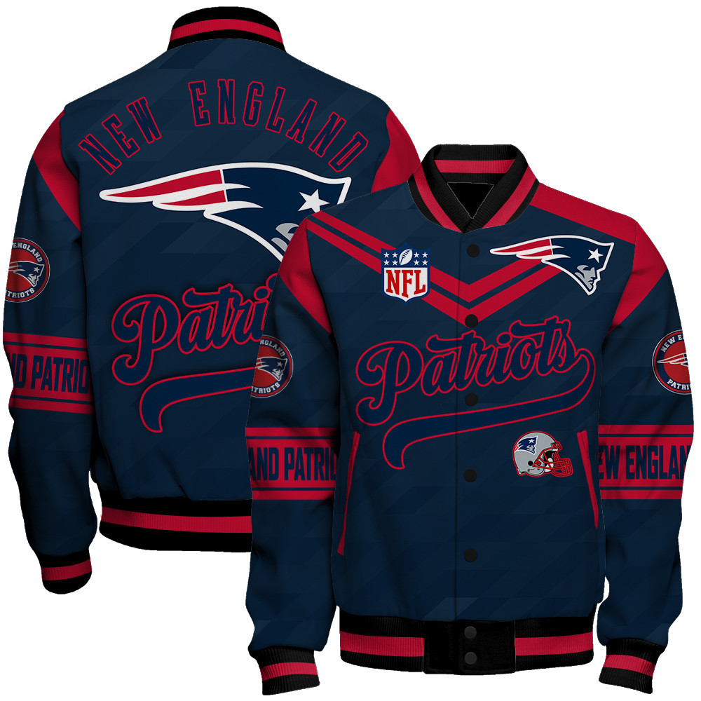 New England Patriots American Football League Pattern Varsity Jacket SH1 V2 - Famjoys New England Patriots American Football League Pattern Varsity Jacket SH1 V2 - Famjoys