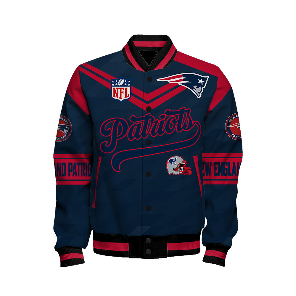 New England Patriots American Football League Pattern Varsity Jacket SH1 V2 - Famjoys New England Patriots American Football League Pattern Varsity Jacket SH1 V2 - Famjoys