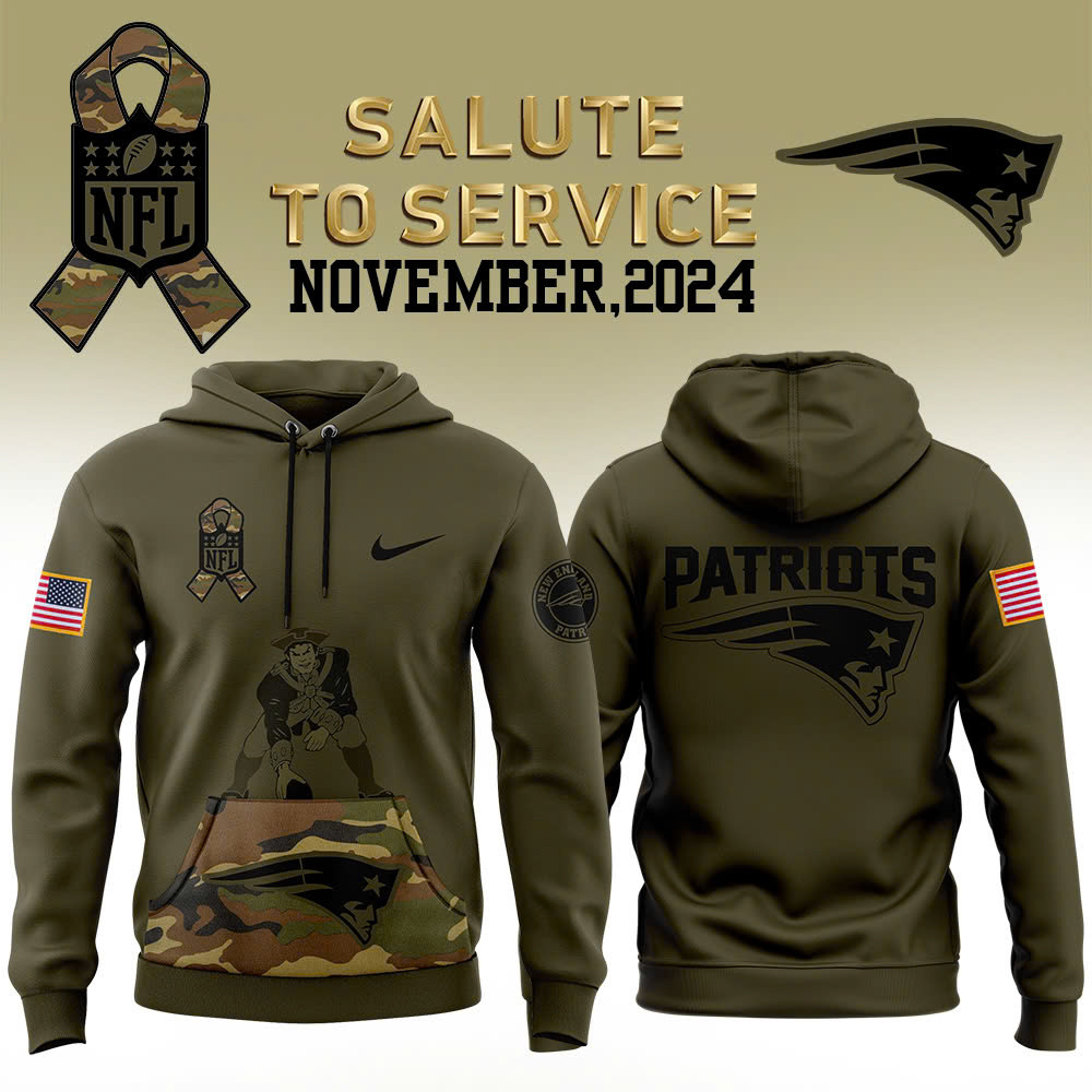 New England Patriots Camo Salute to Service Club Fleece Pullover Hoodie - Famjoys New England Patriots Camo Salute to Service Club Fleece Pullover Hoodie - Famjoys